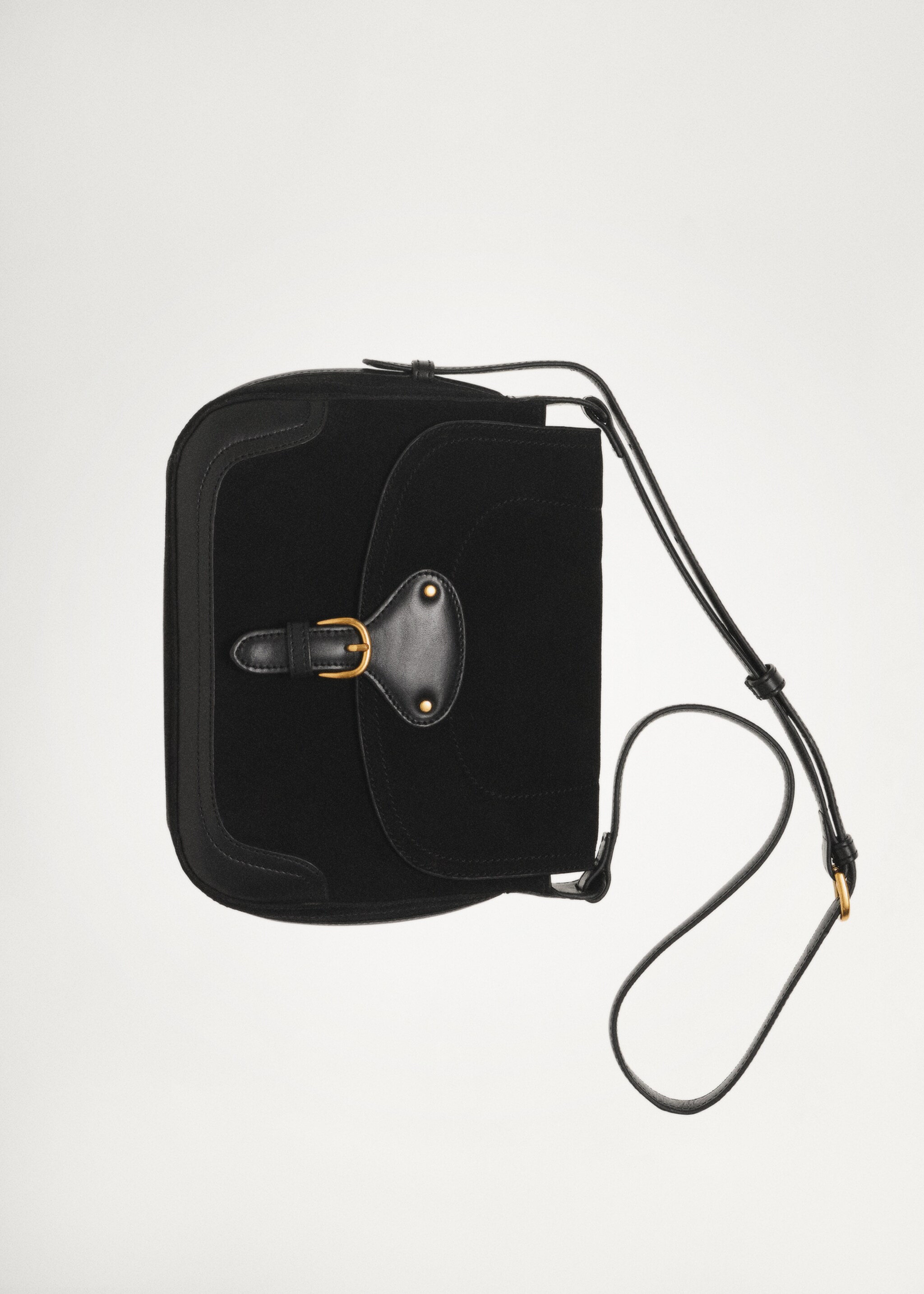 Buckle leather bag - Details of the article 5, Black. Ref: 87050418-00.