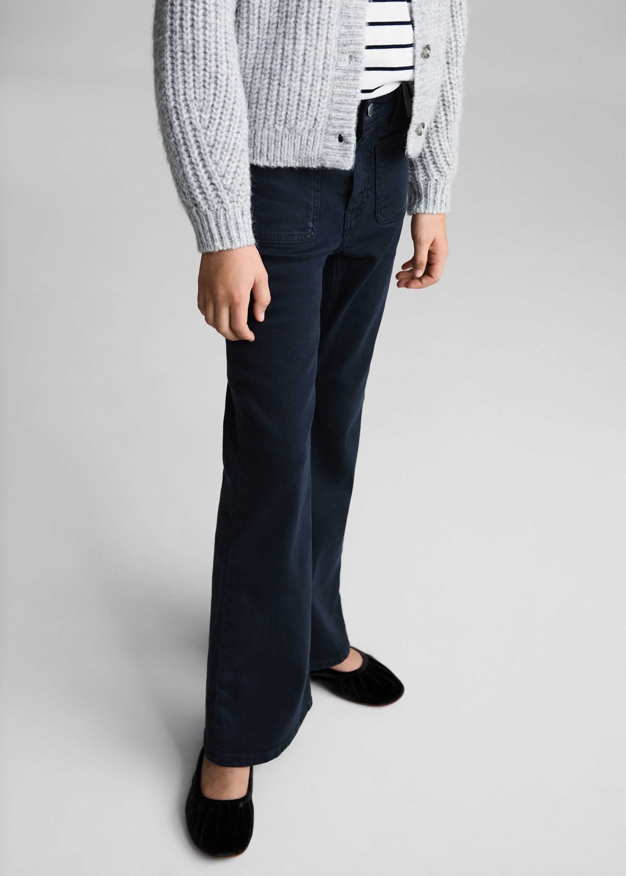 Flared jeans with pocket - Medium plane, Dark Navy. Ref: 87050422-00.