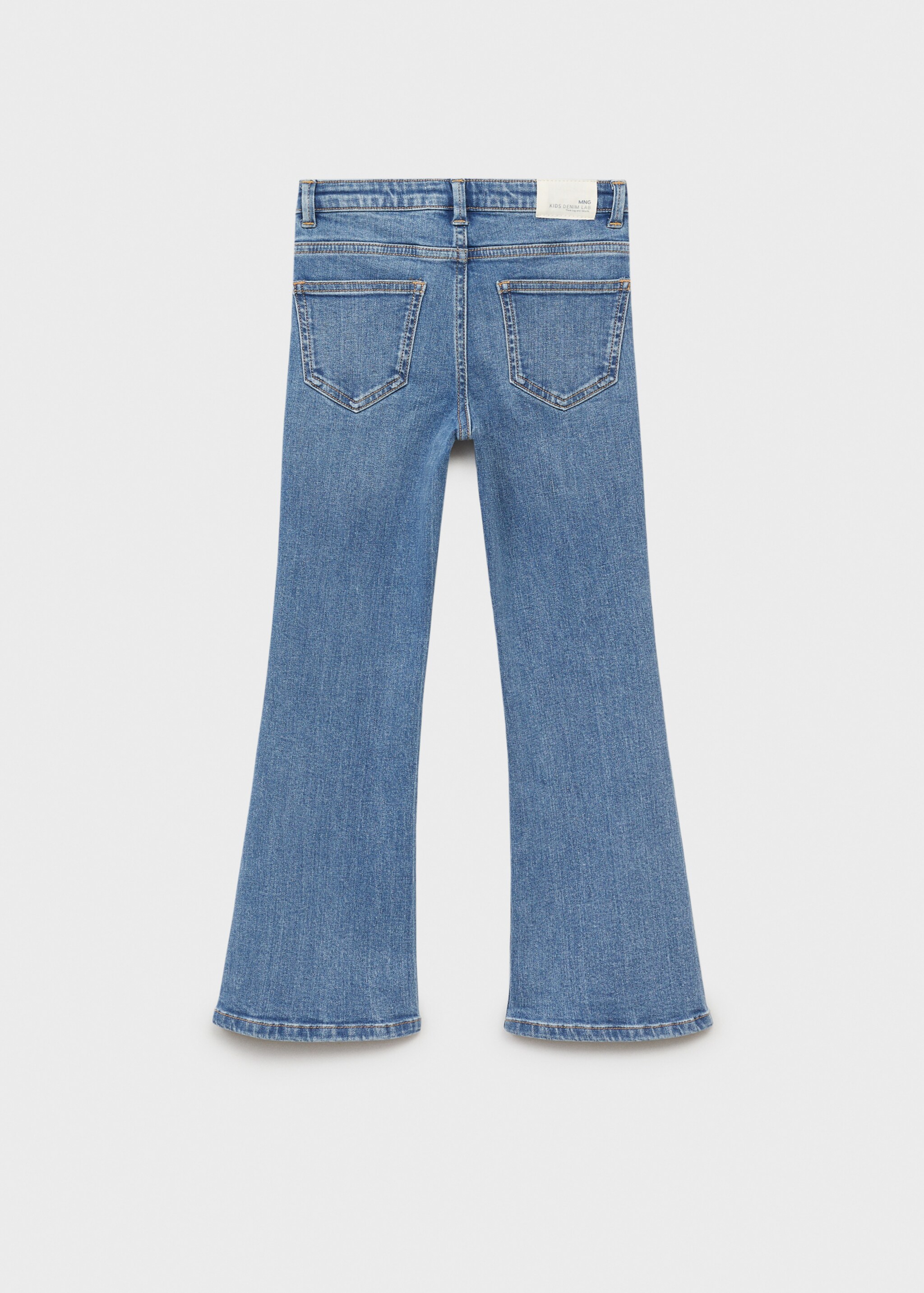 Jeans flare botones - Reverso del artículo, Azul medio. Ref: 87050423-00.