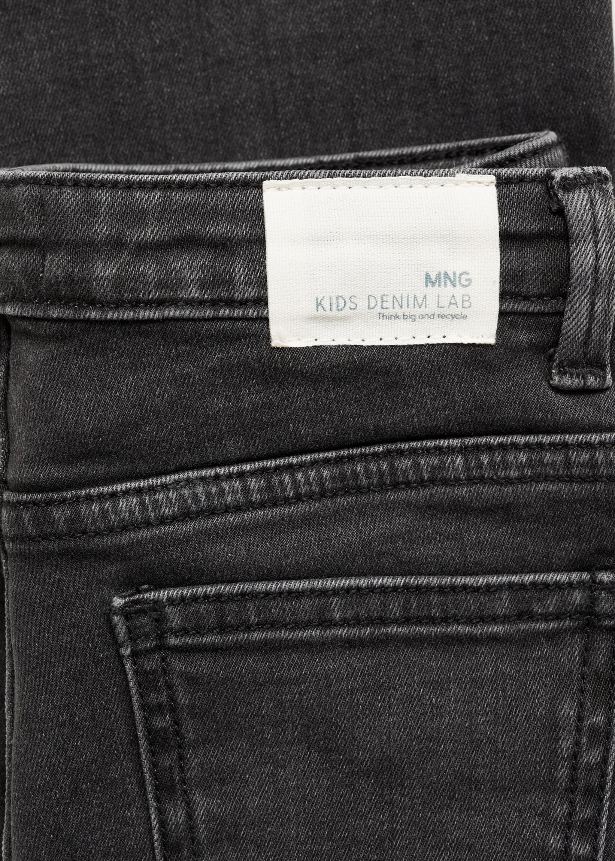 Buttons flare jeans - Details of the article 0, Black denim. Ref: 87050423-00.