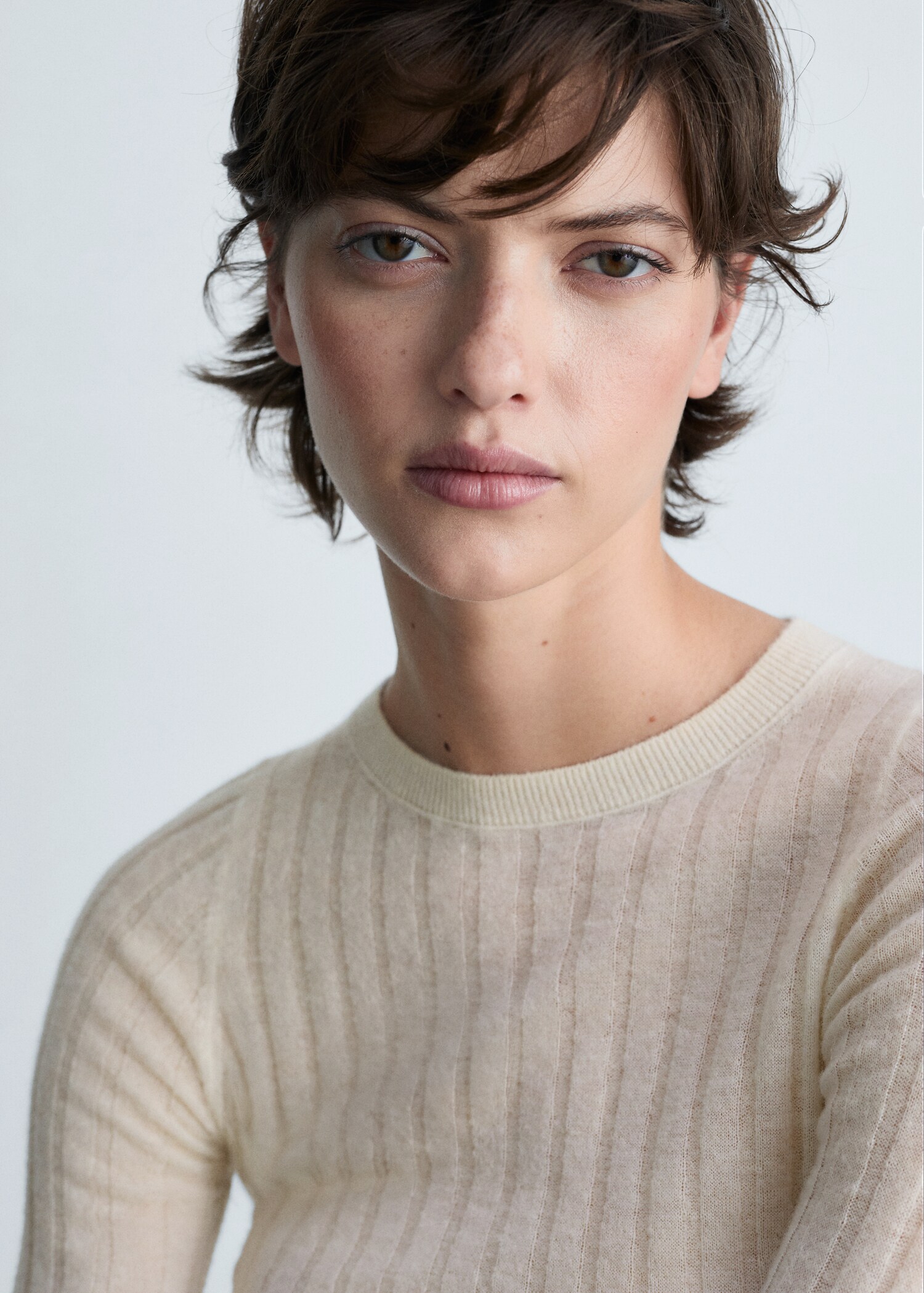 Pull-over maille côtelée col rond - Détail de l'article 1