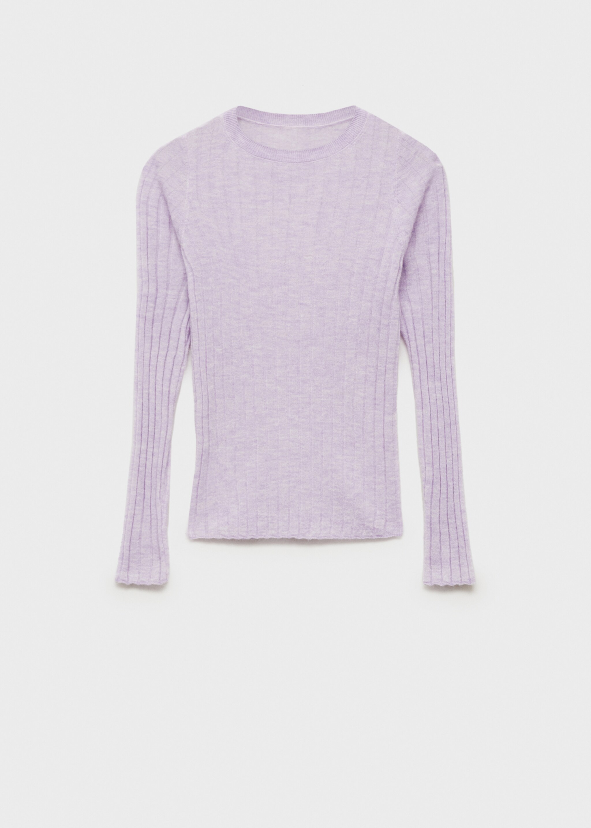 Ribbstickad tröja rund ringning - Artikel utan modell, Ljus/ pastell lila. Ref: 87050426-00.