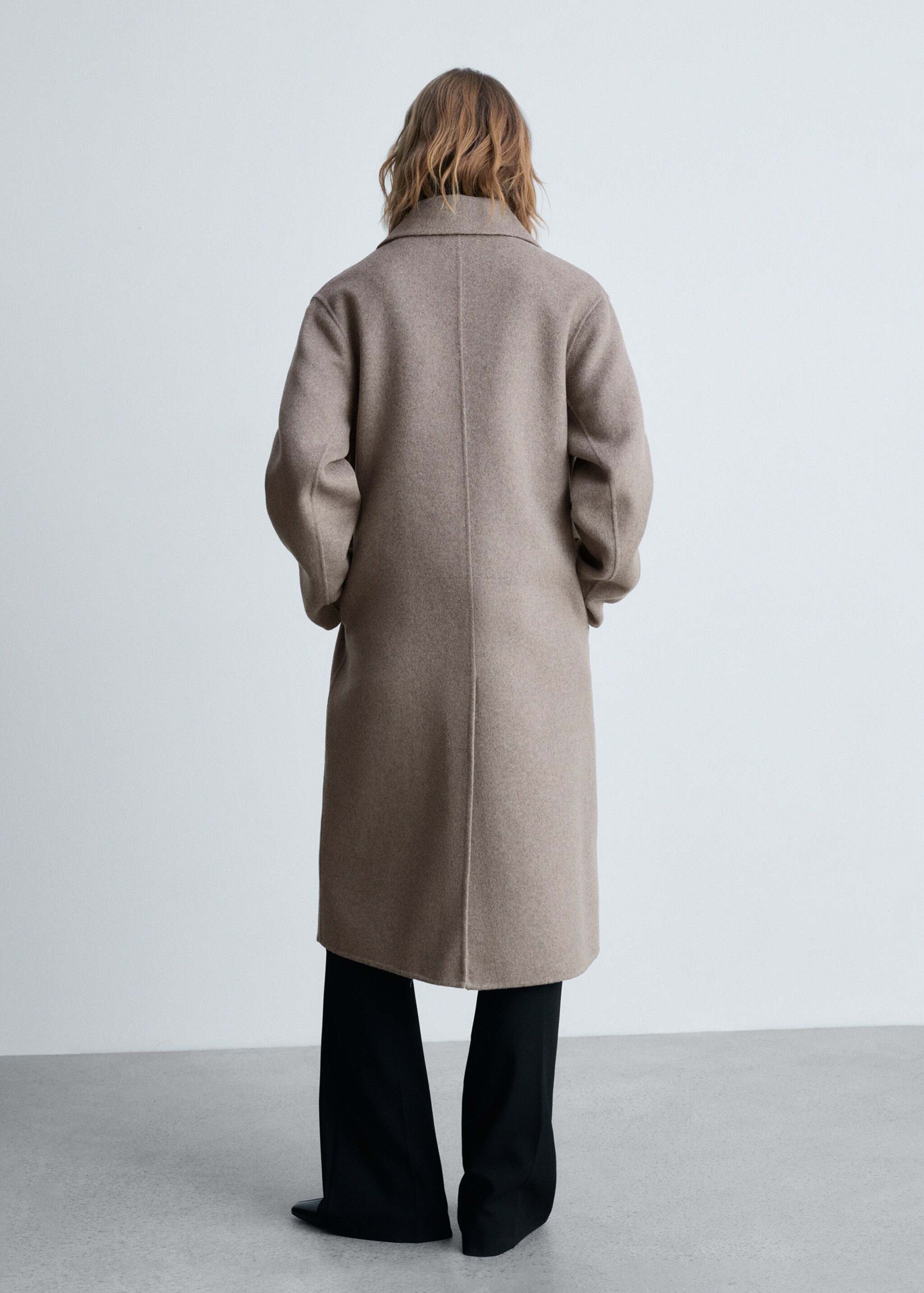 Oversize handmade long coat - Reverse of the article, Medium Brown. Ref: 87050427-00.
