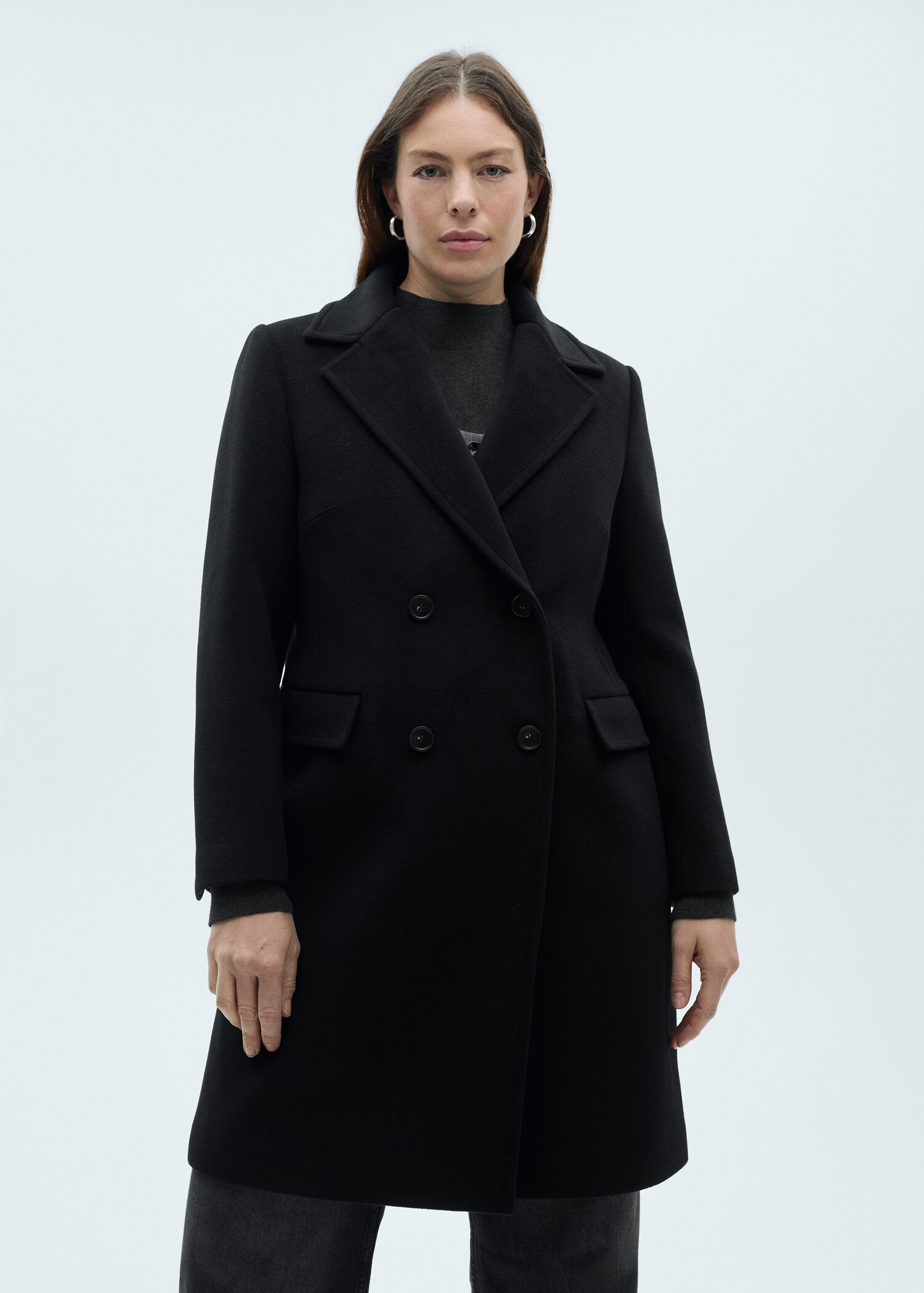 Double-breasted midi wool coat - Details of the article 5