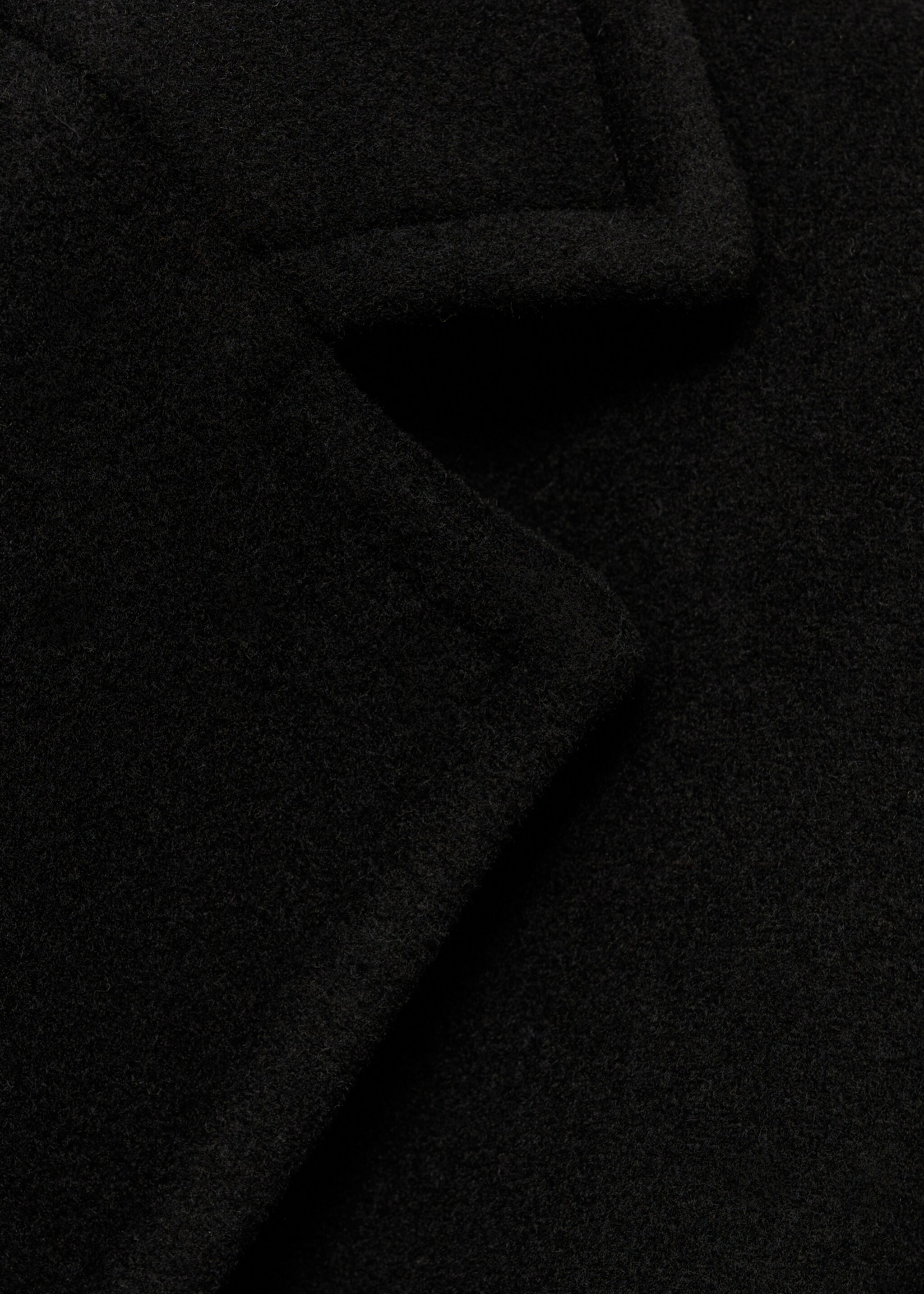 Double-breasted midi wool coat - Details of the article 8, Black. Ref: 87050428-00.
