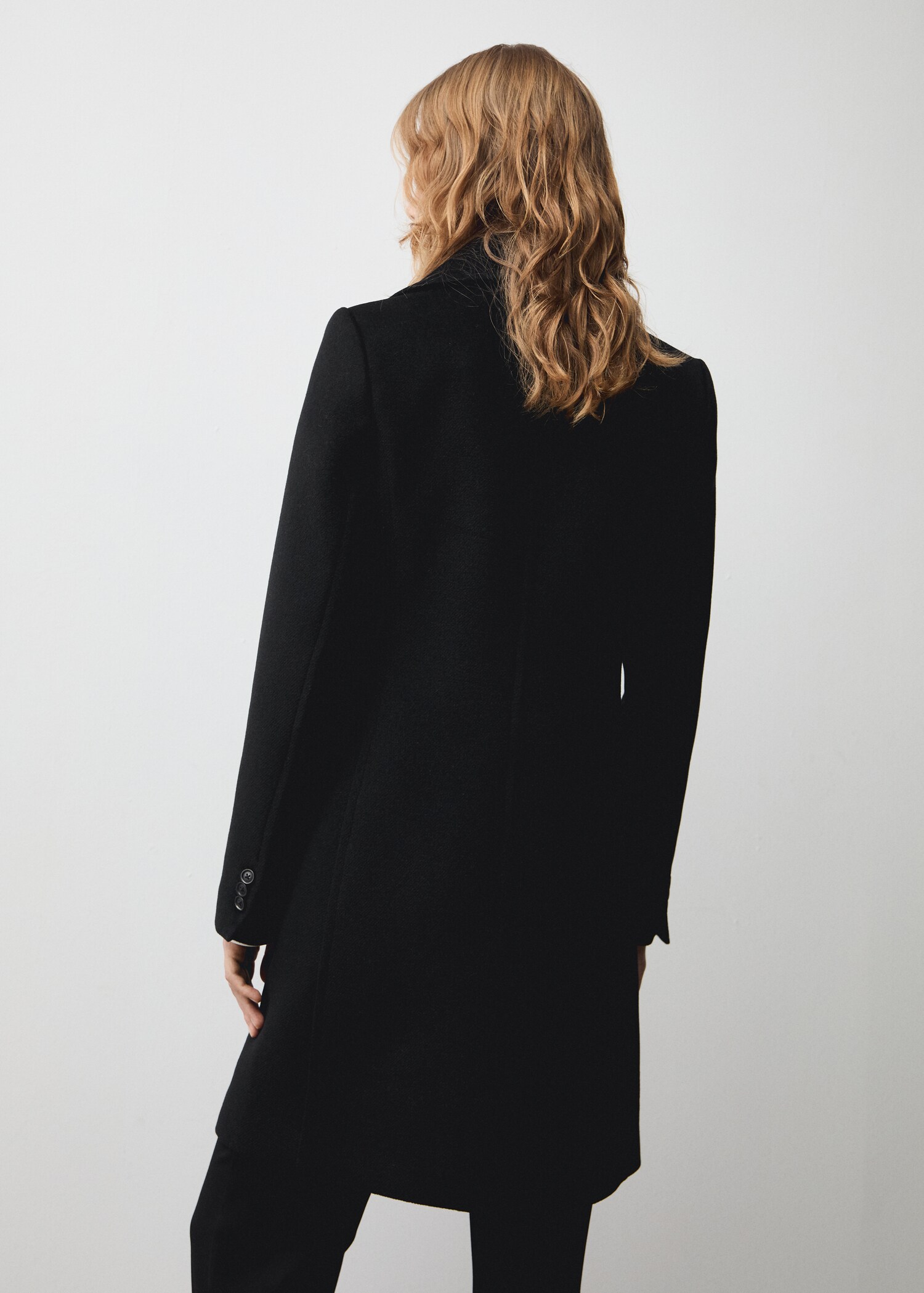 Double-breasted midi wool coat - Reverse of the article