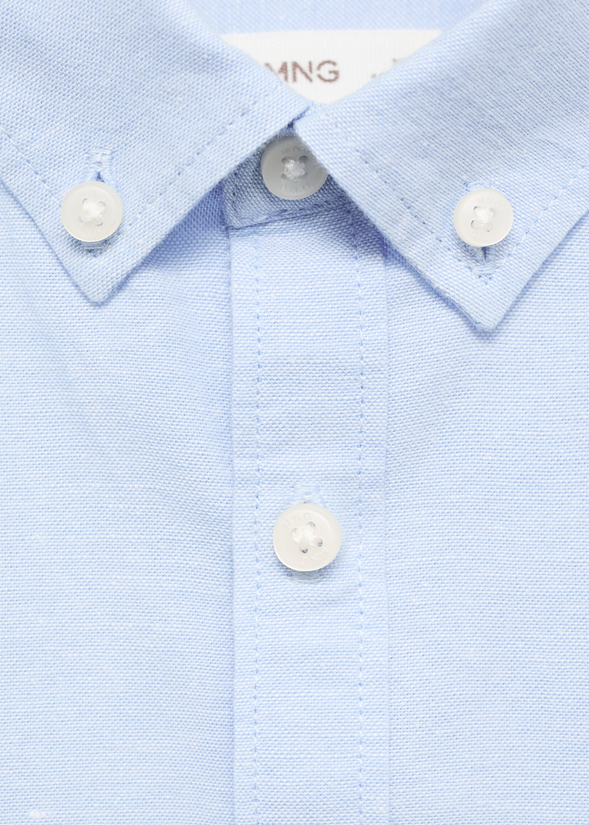 Camisa Òxford 100% cotó - Detall de l'article 8, Blau cel. Ref: 87050431-00.