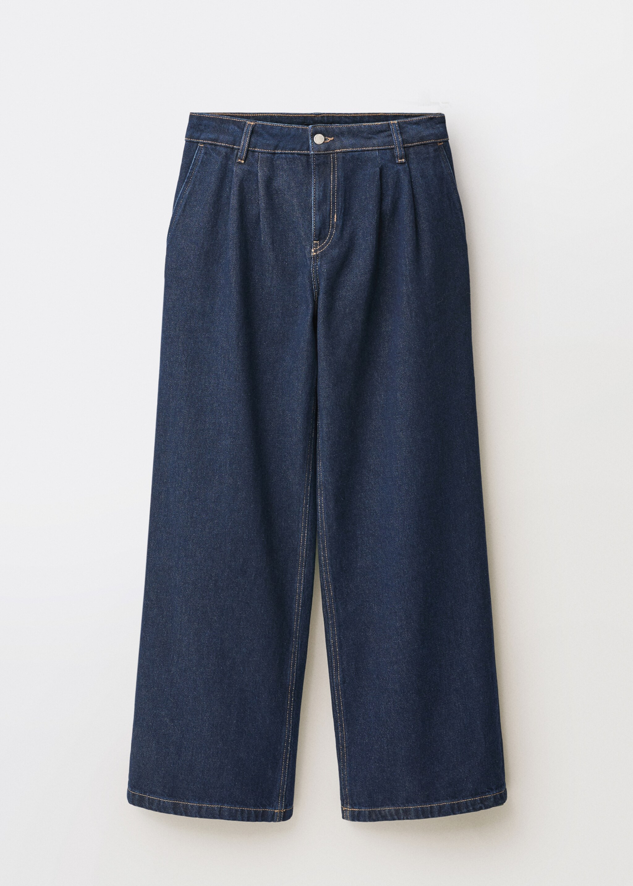 Rinse-wash wide leg jeans with pleats - Article without model, Open Blue. Ref: 87050447-00.