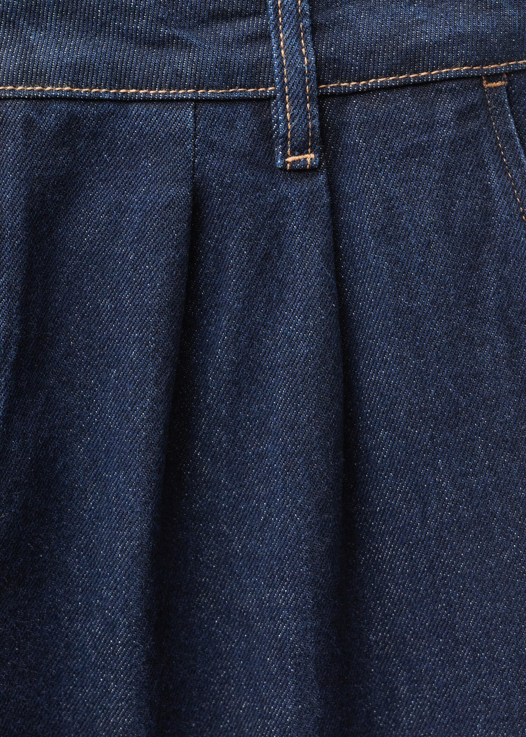 Rinse-wash wide leg jeans with pleats - Details of the article 0, Open Blue. Ref: 87050447-00.