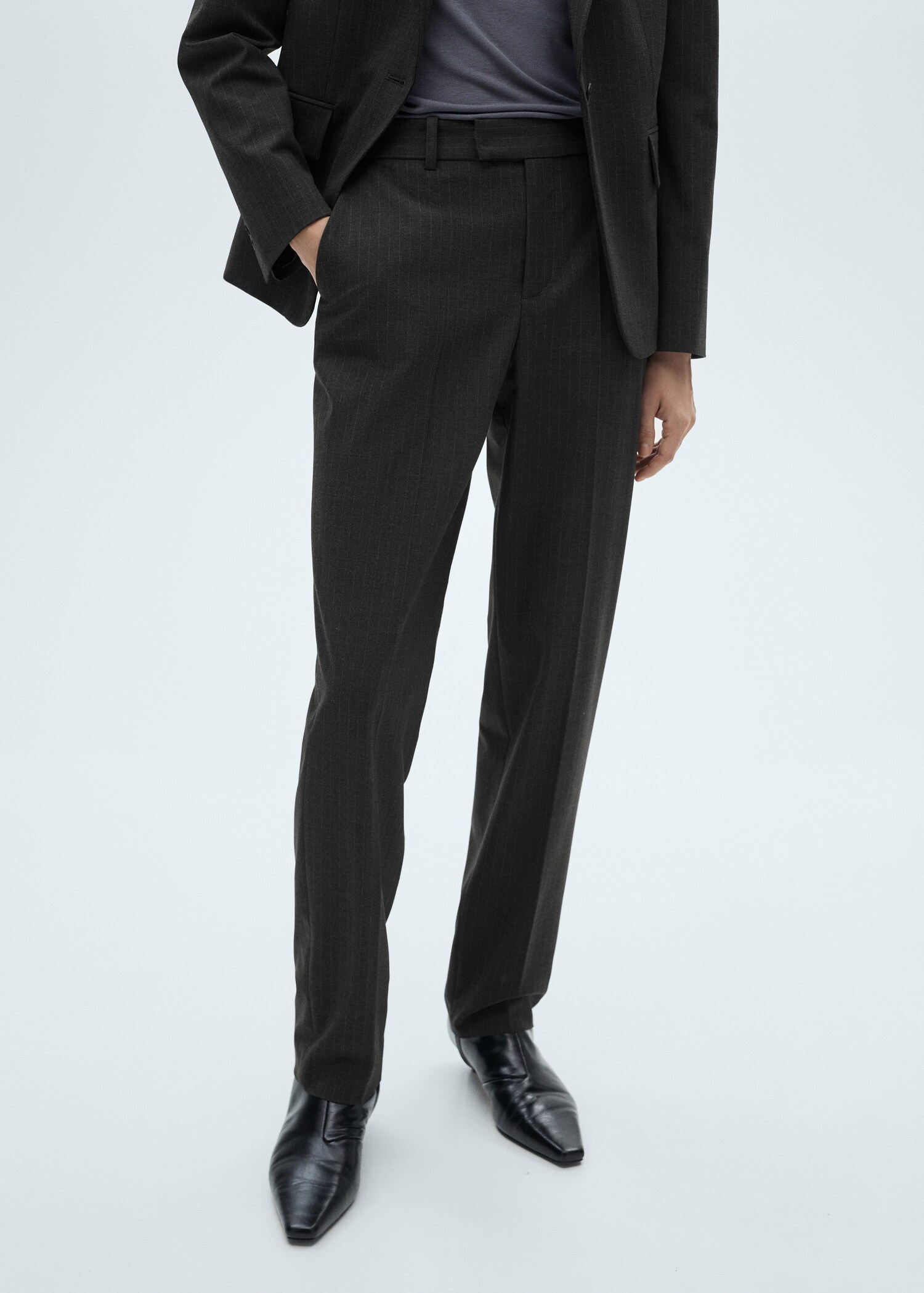 Pinstripe suit trousers - Medium plane