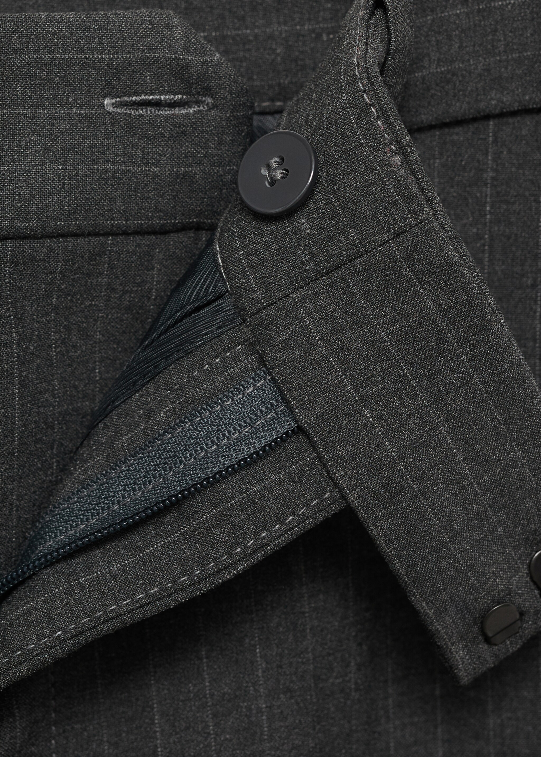 Pinstripe suit trousers - Details of the article 8, Dark Heather Grey. Ref: 87050451-00.