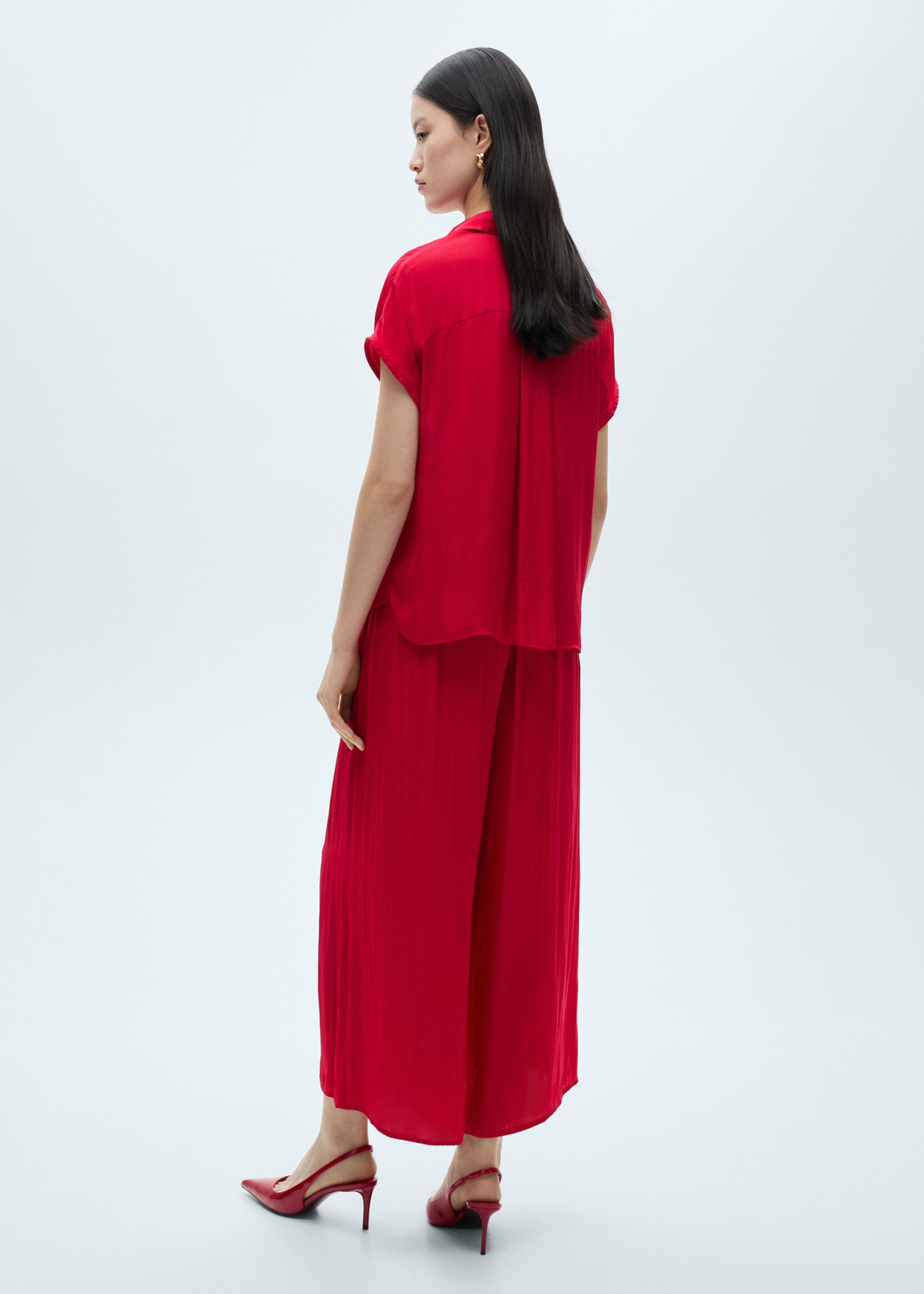 Fließende Palazzohose - Rückseite des Artikels, Erdbeerrot. Ref: 87050582-00.