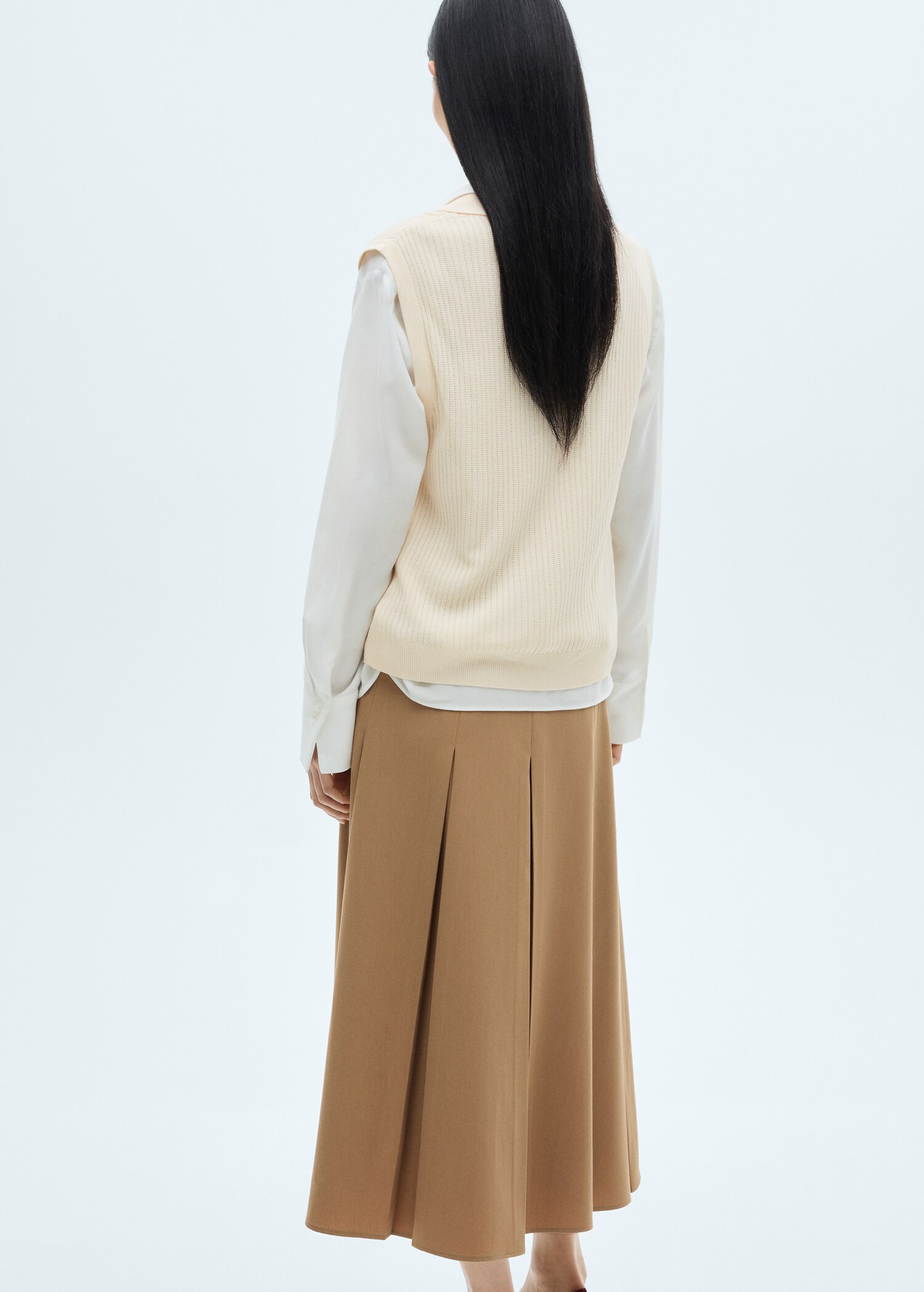 Gilet maille poches contrastées - Verso de l’article