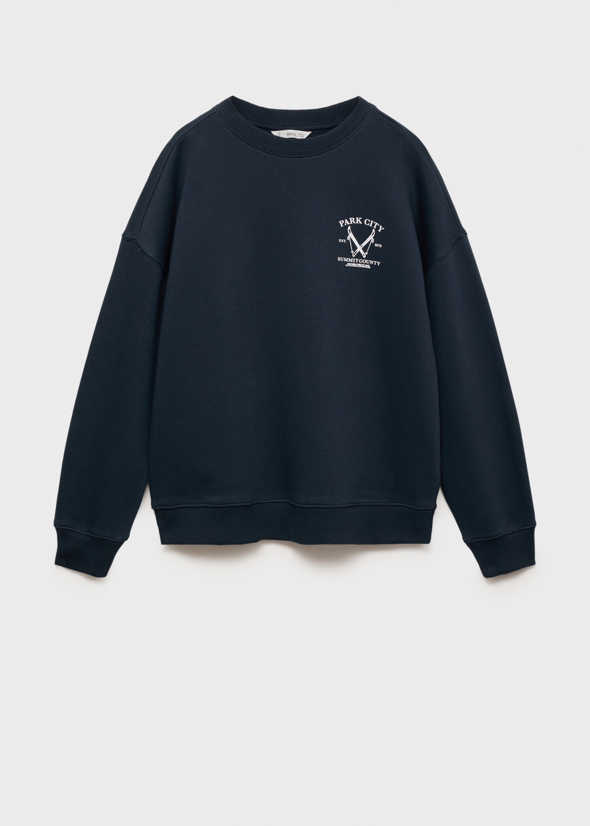 Sweat-shirt coton imprimé - Article sans modèle, Bleu marine foncé. Ref: 87050593-00.