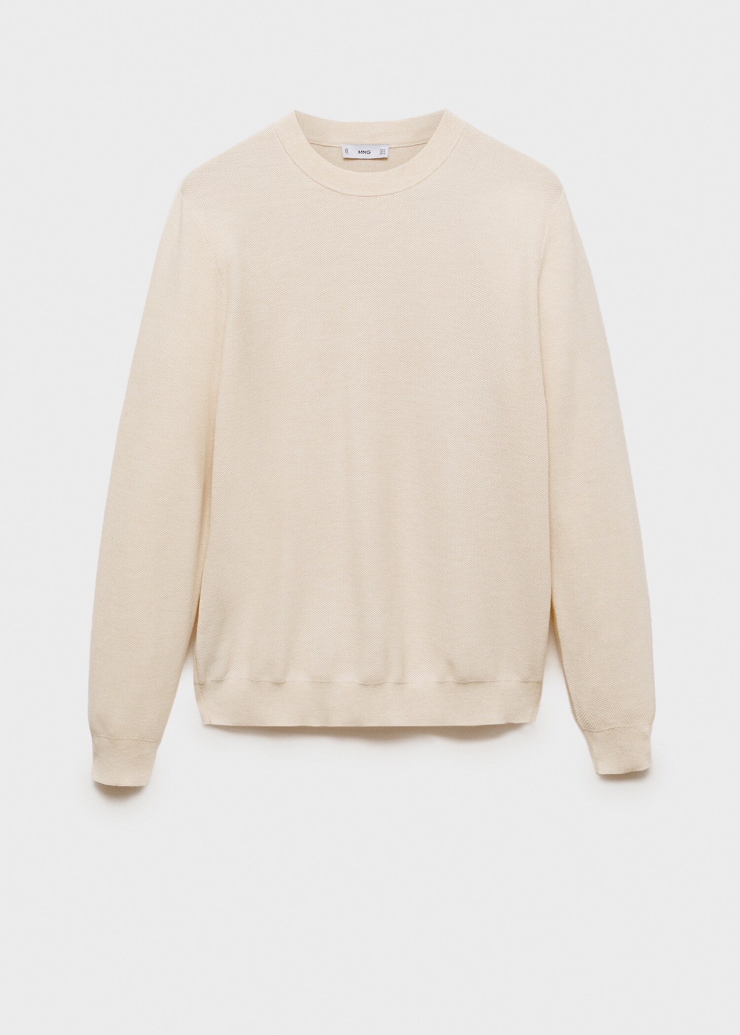 Microstructured cotton knitted sweater - Article without model