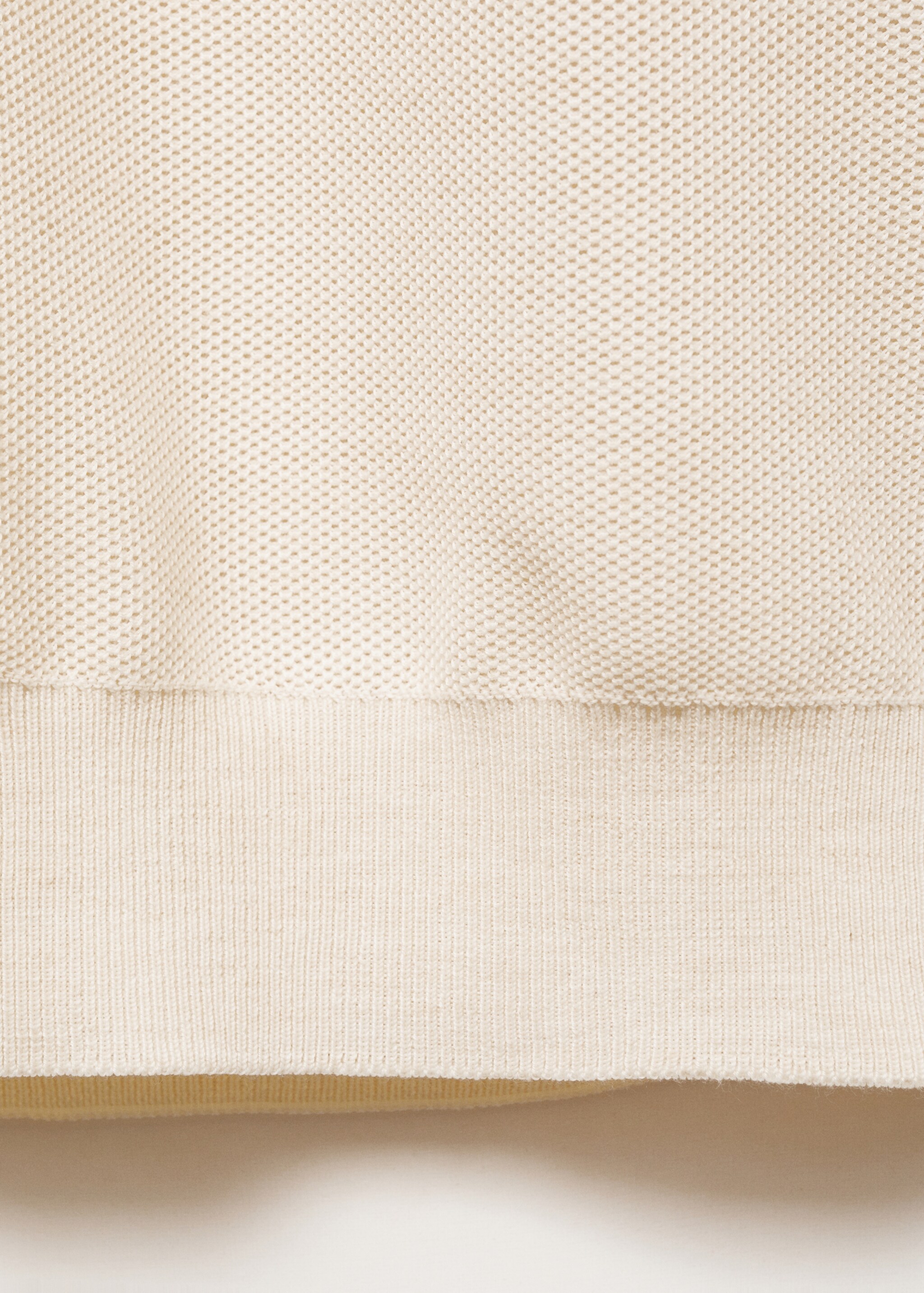 Microstructured cotton knitted sweater - Details of the article 0, Off White. Ref: 87050599-00.