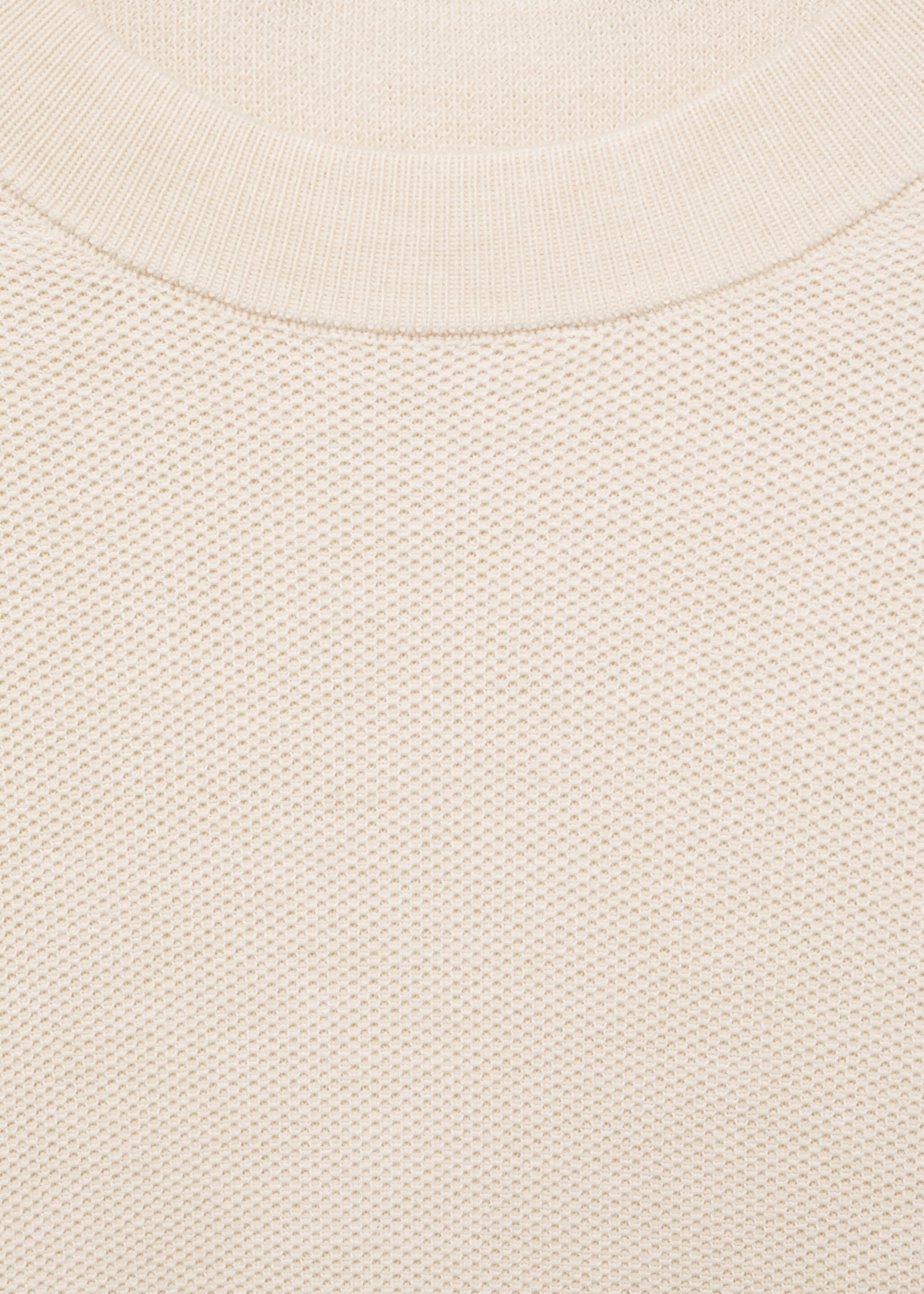 Microstructured cotton knitted sweater - Details of the article 8, Off White. Ref: 87050599-00.