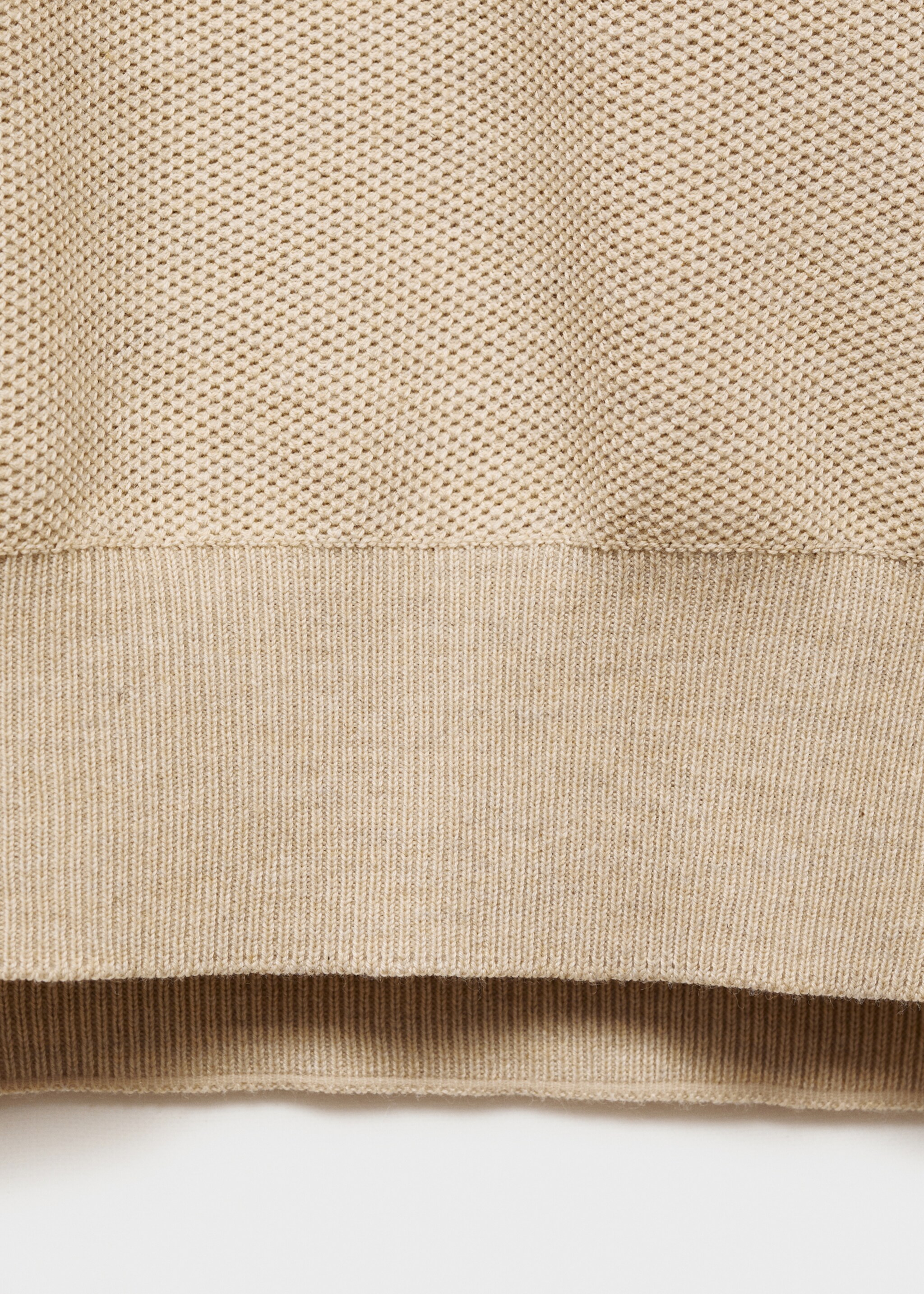 Microstructured cotton knitted sweater - Details of the article 0, Sand. Ref: 87050599-00.
