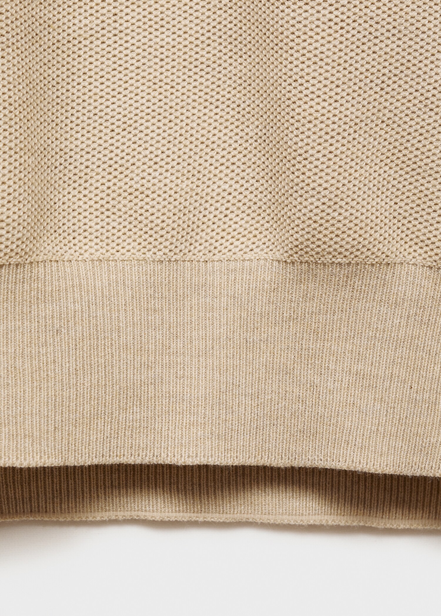 Microstructured cotton knitted sweater - Details of the article 0