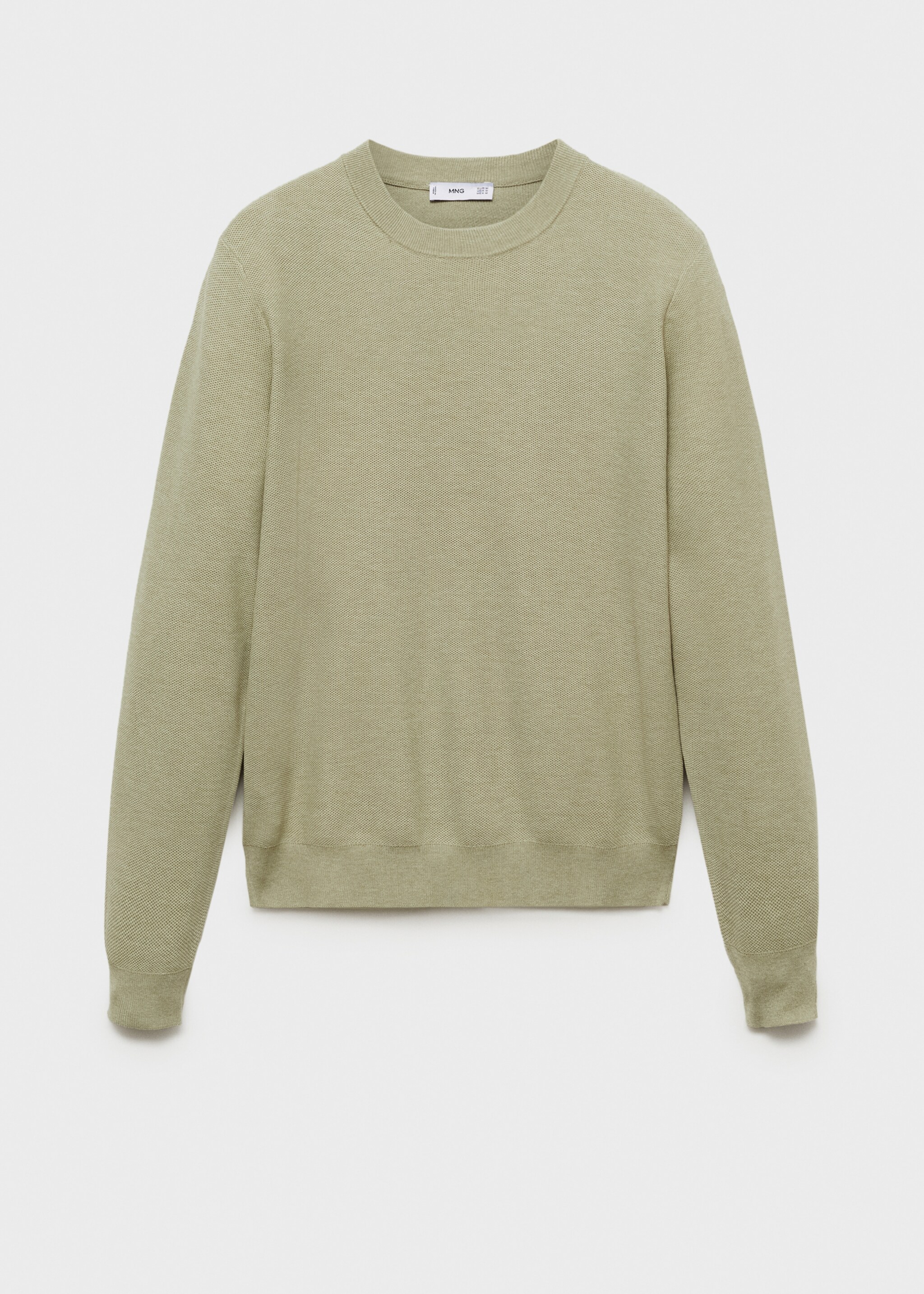 Pullover maglia cotone microtexture - Articolo senza modello, Verde mela. Ref: 87050599-00.