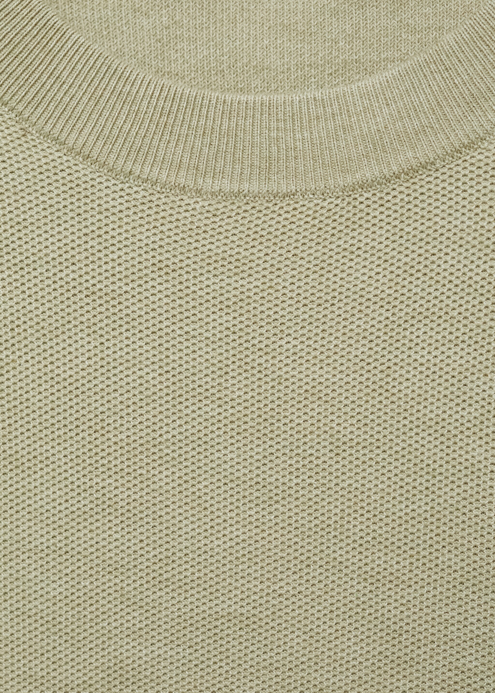 Pullover maglia cotone microtexture - Dettaglio dell'articolo 8, Verde mela. Ref: 87050599-00.