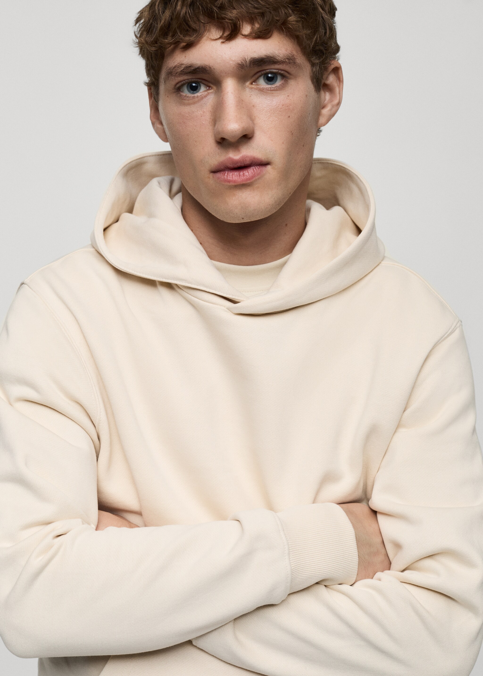 Pamučna sportska majica s kapuljačom - Detalji artikla 1, Svjetlosmeđa. Ref: 87050600-00.