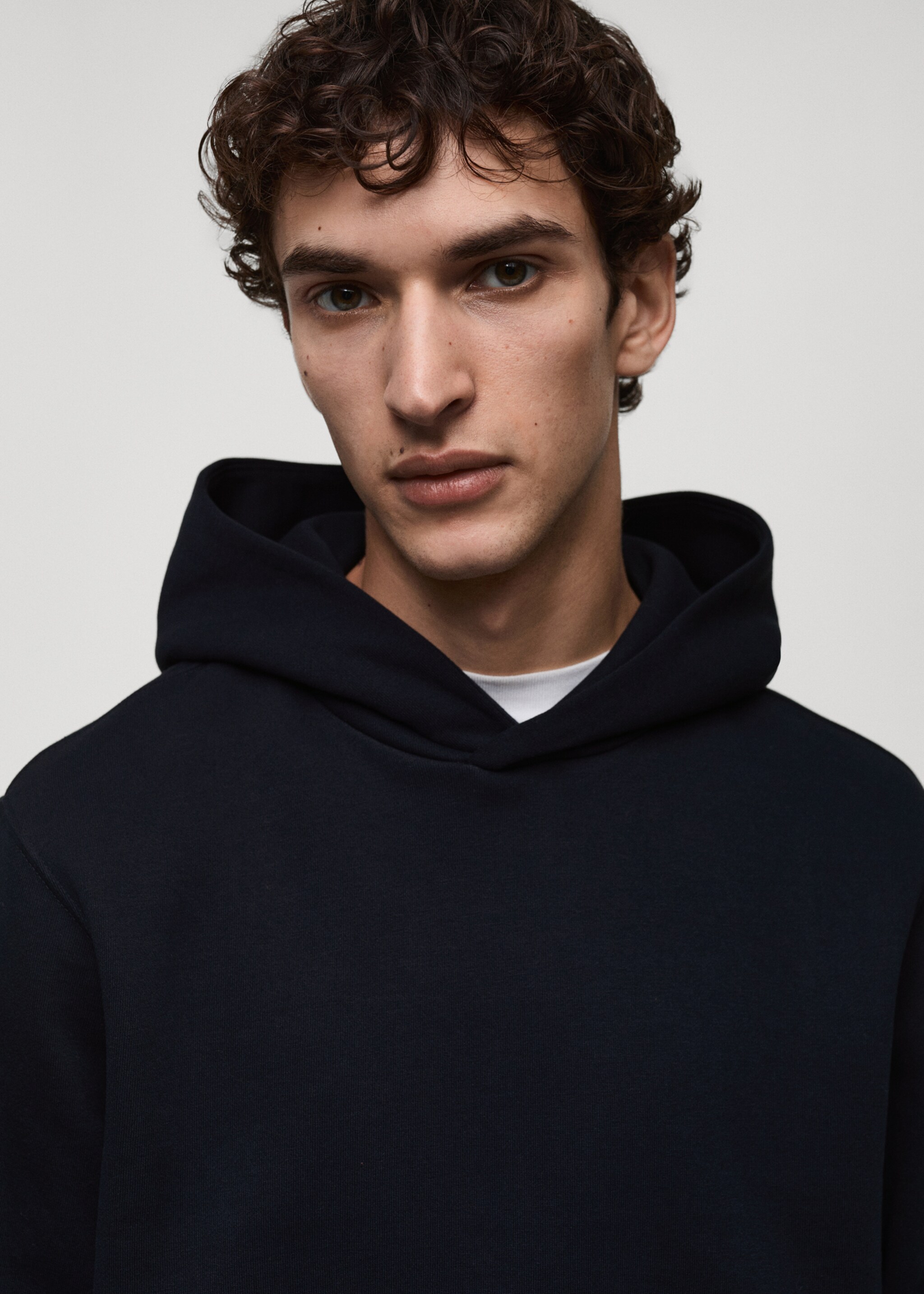 Hoodie cotton sweatshirt - Details of the article 1, Dark Navy. Ref: 87050600-00.