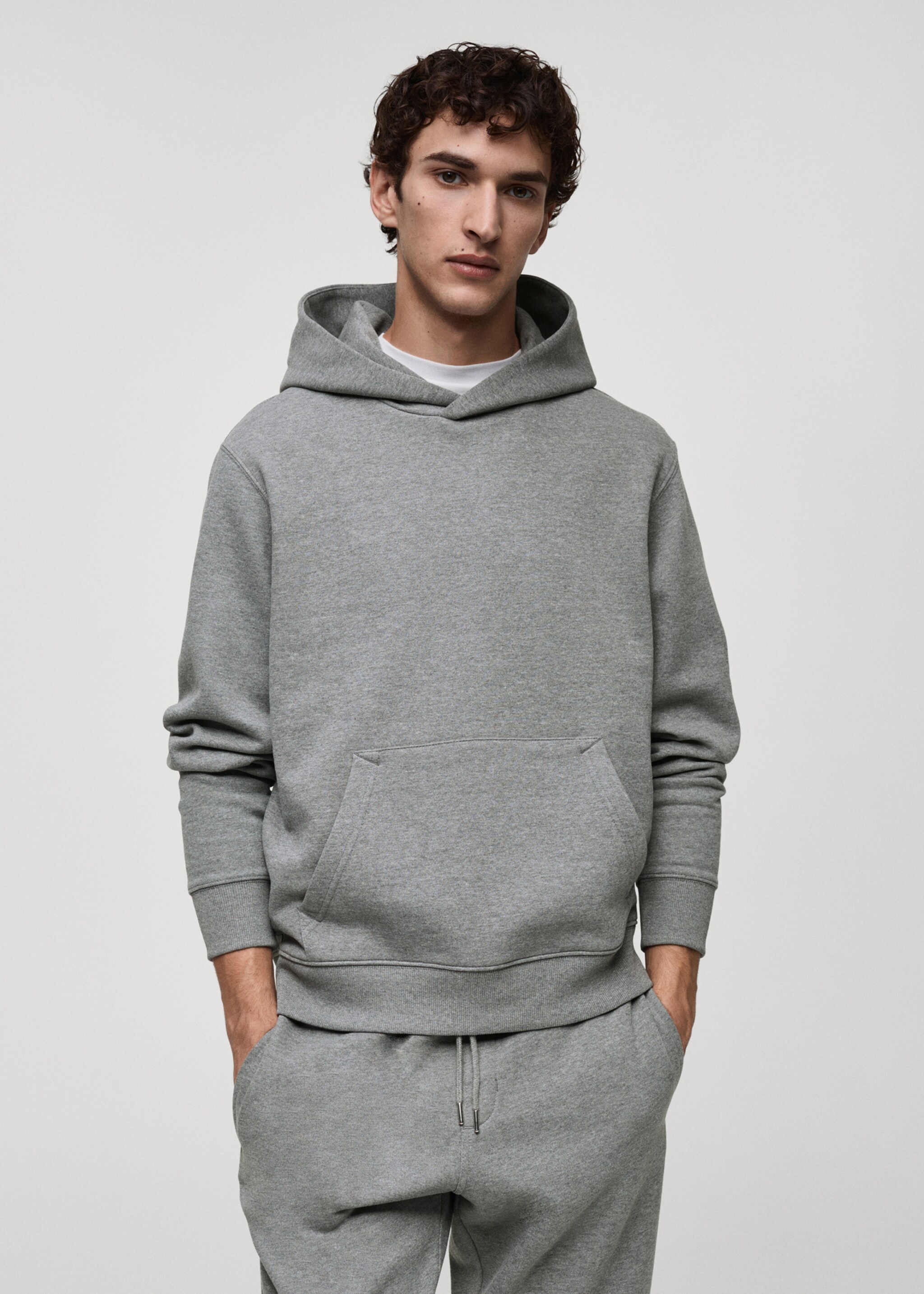 Hoodie cotton sweatshirt - Medium plane, Medium Heather Grey. Ref: 87050600-00.