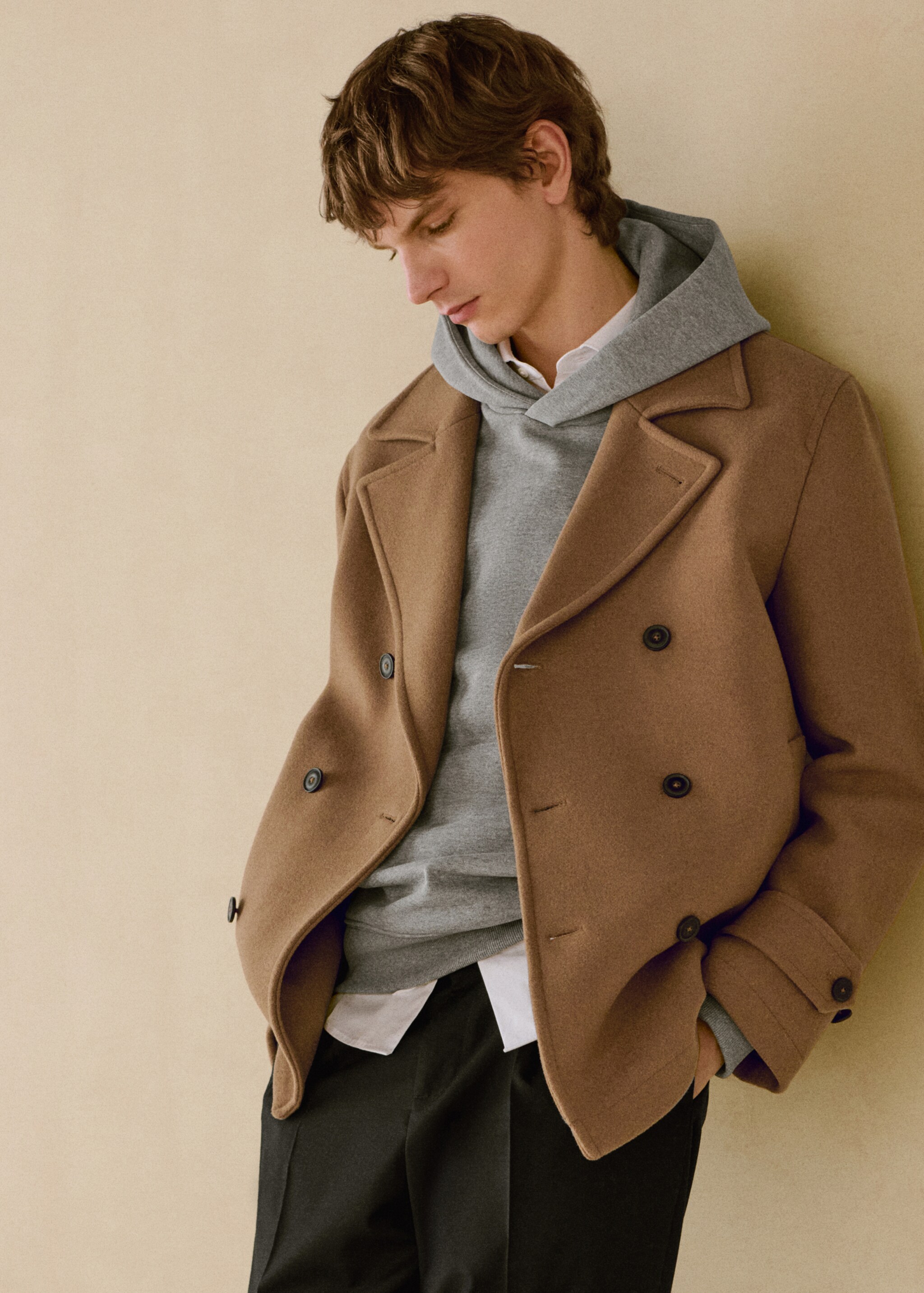 Hoodie cotton sweatshirt - Details of the article 3, Medium Heather Grey. Ref: 87050600-00.