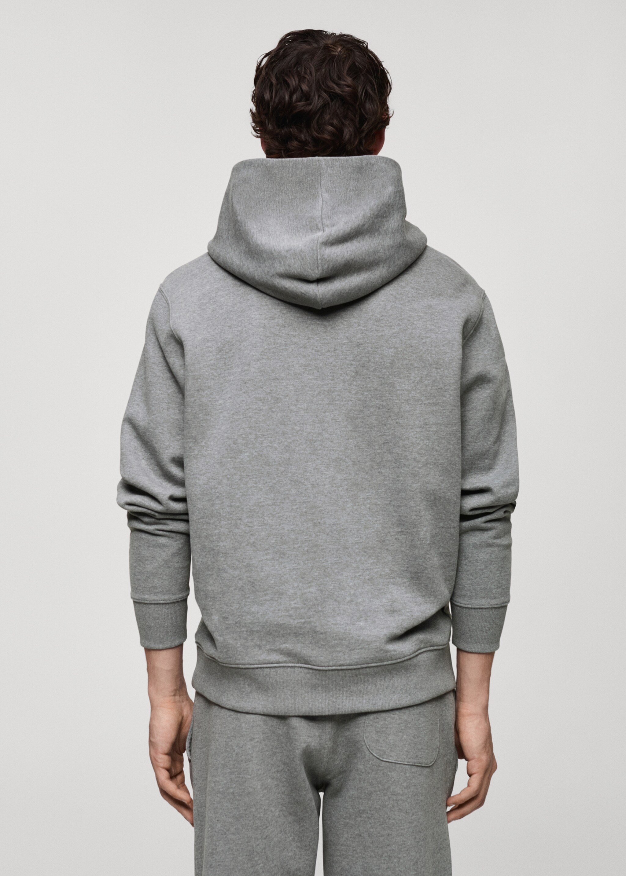 Hoodie cotton sweatshirt - Reverse of the article, Medium Heather Grey. Ref: 87050600-00.