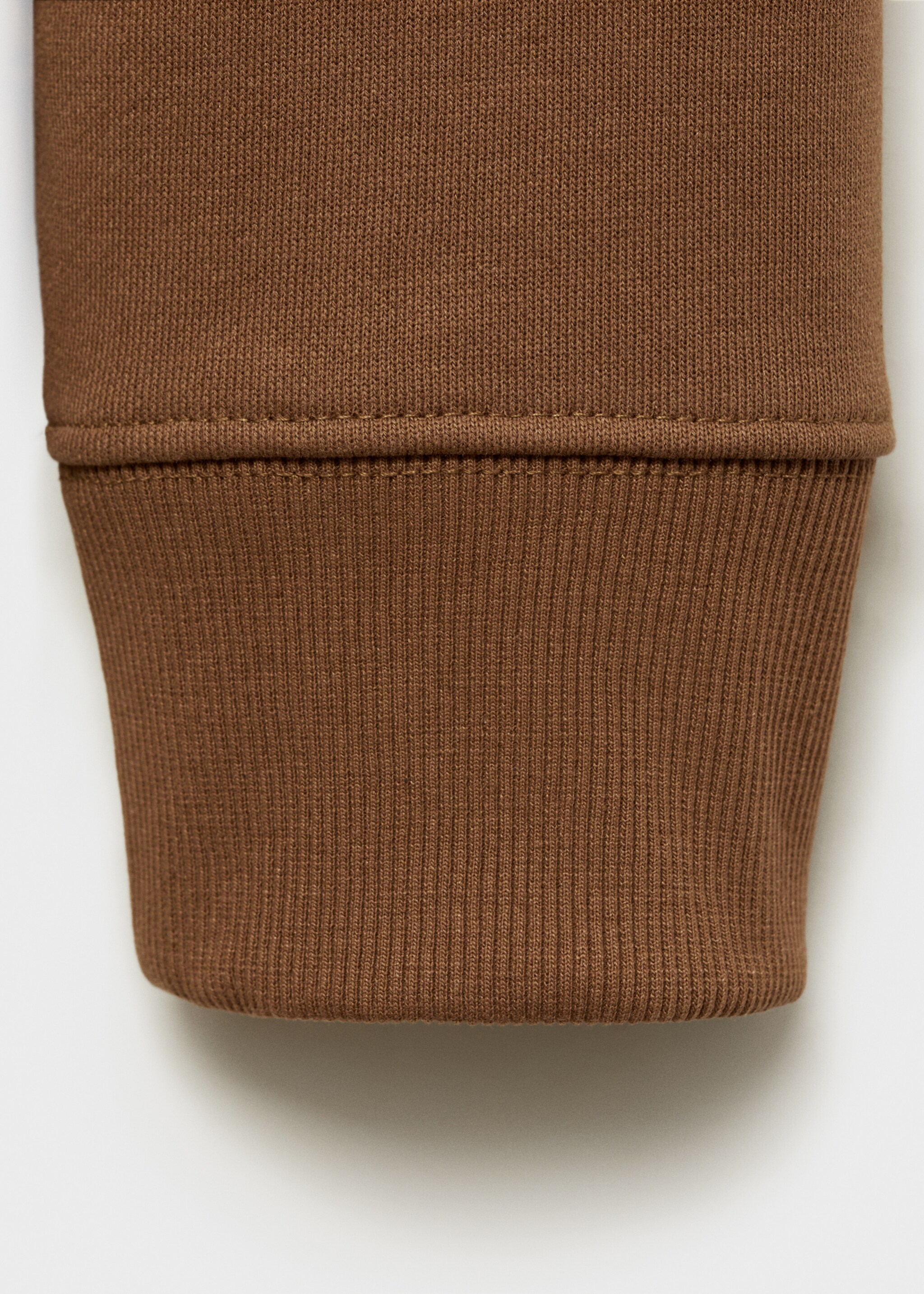 Regular-fit zip-neck sweatshirt - Details of the article 0, Medium Brown. Ref: 87050601-00.