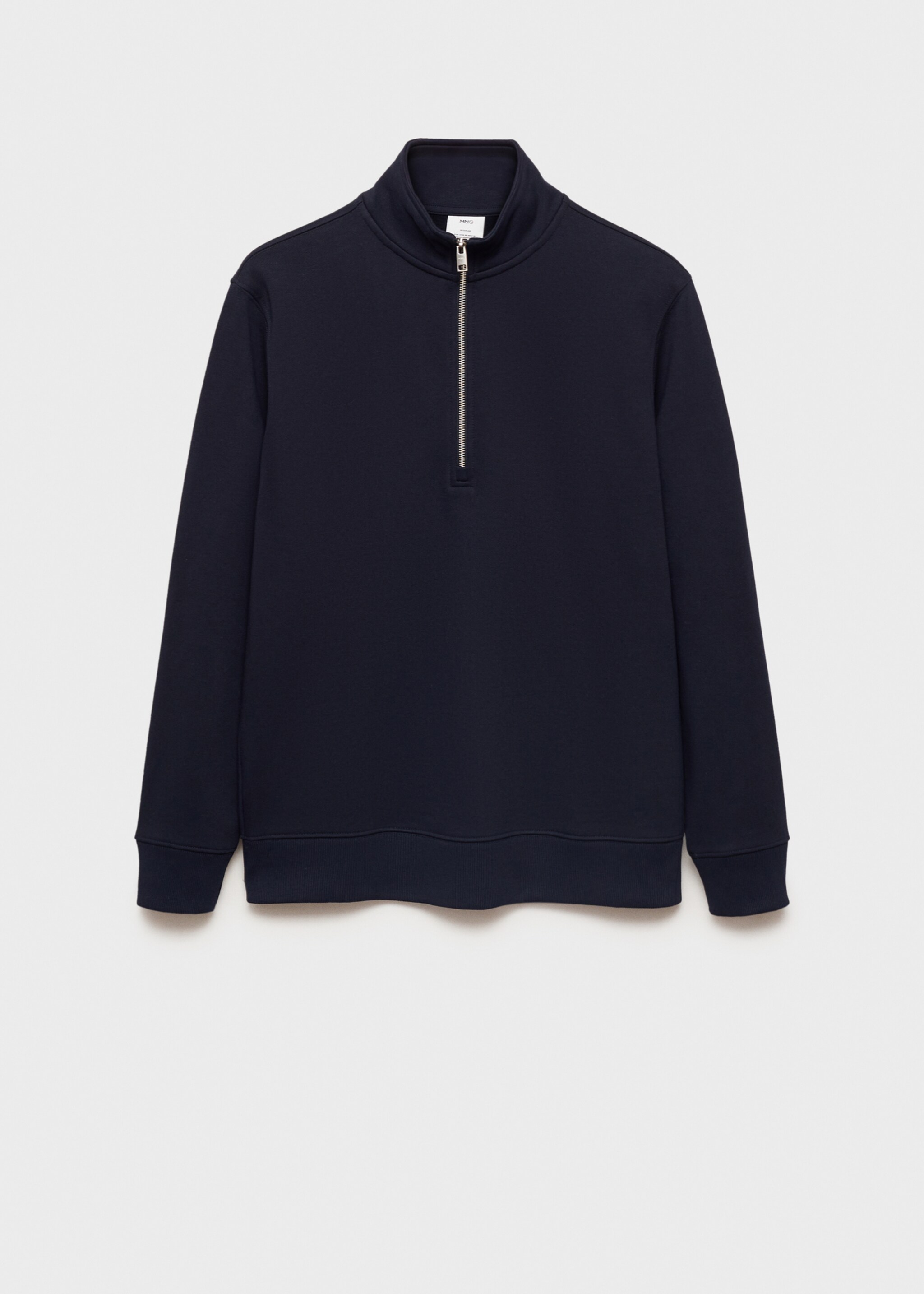 Regular-fit zip-neck sweatshirt - Article without model, Dark Navy. Ref: 87050601-00.