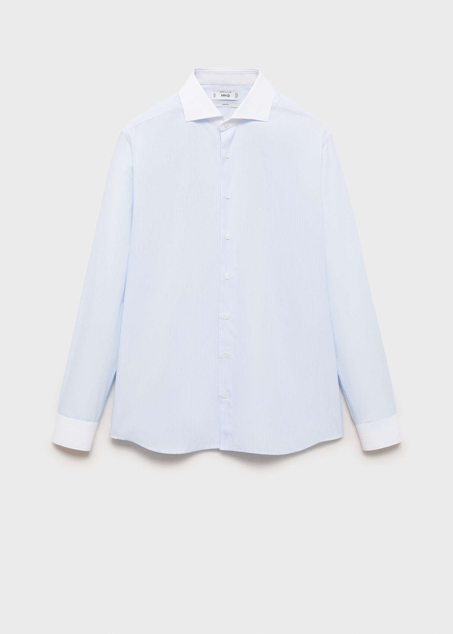 Striped suit shirt with contrasting collar - Article without model