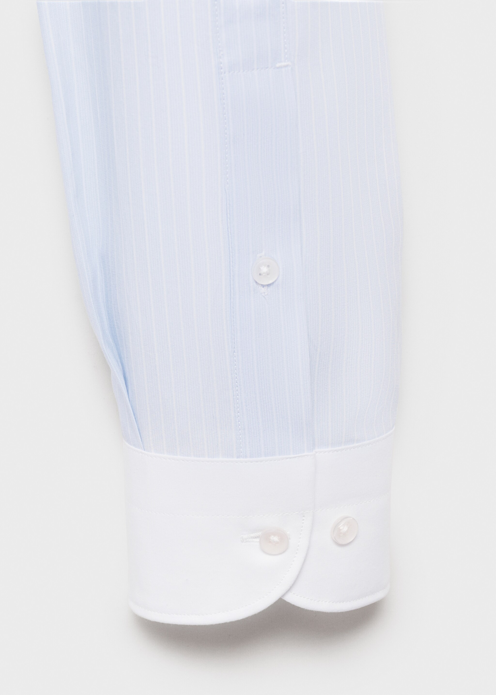 Striped suit shirt with contrasting collar - Details of the article 0, Sky Blue. Ref: 87050609-00.