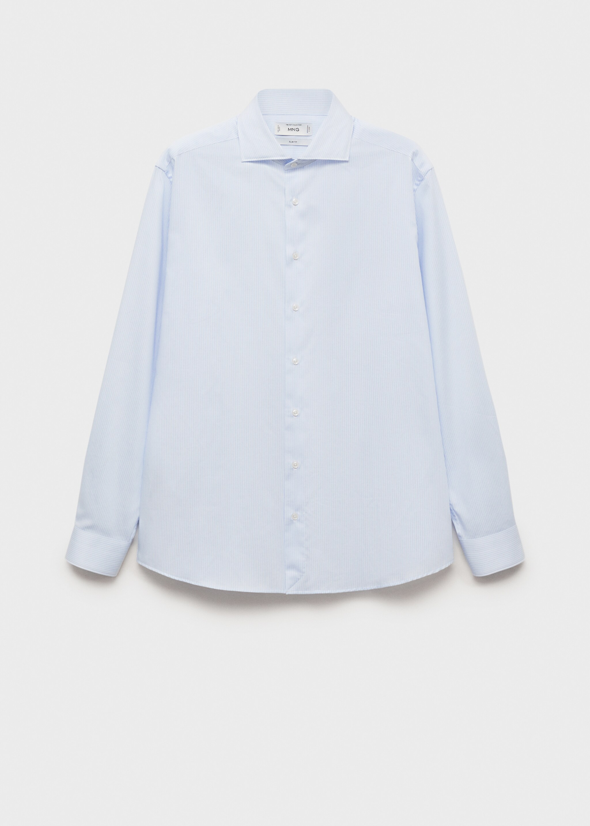 Slim fit thousand striped suit shirt - Article without model, Sky Blue. Ref: 87050610-00.