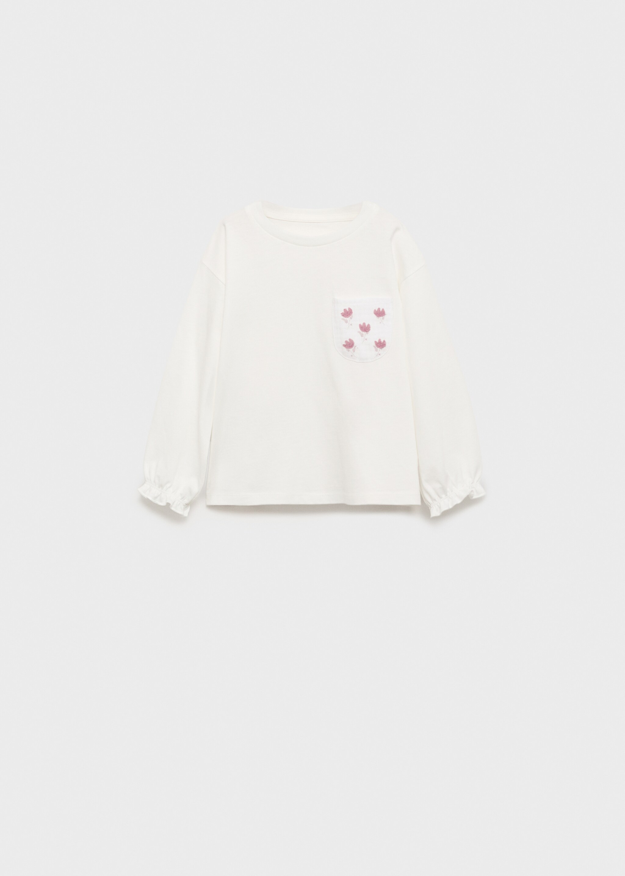 Tričko s kapsou potištěnou květy - Zboží bez modelu, Šedobílá. Ref: 87050613-00.