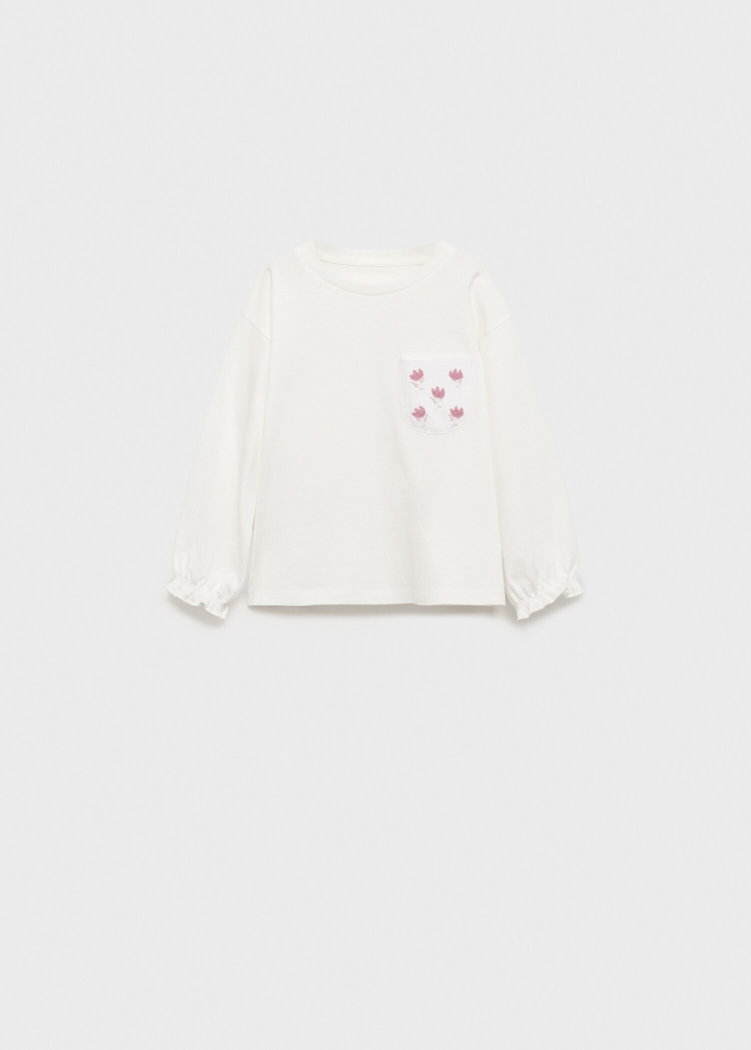 Tričko s kapsou potištěnou květy - Zboží bez modelu