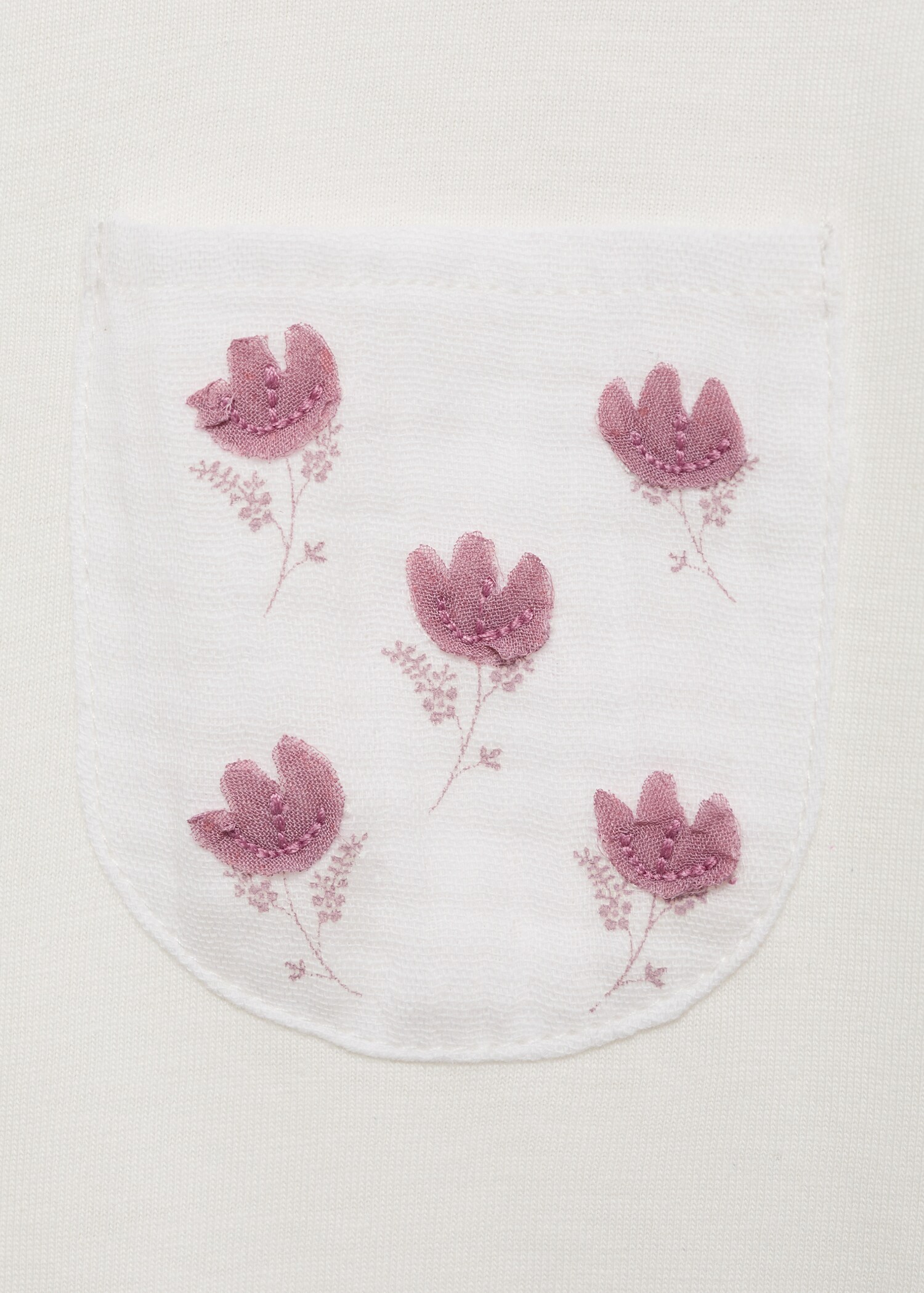 Tričko s kapsou potištěnou květy - Detail zboží 8