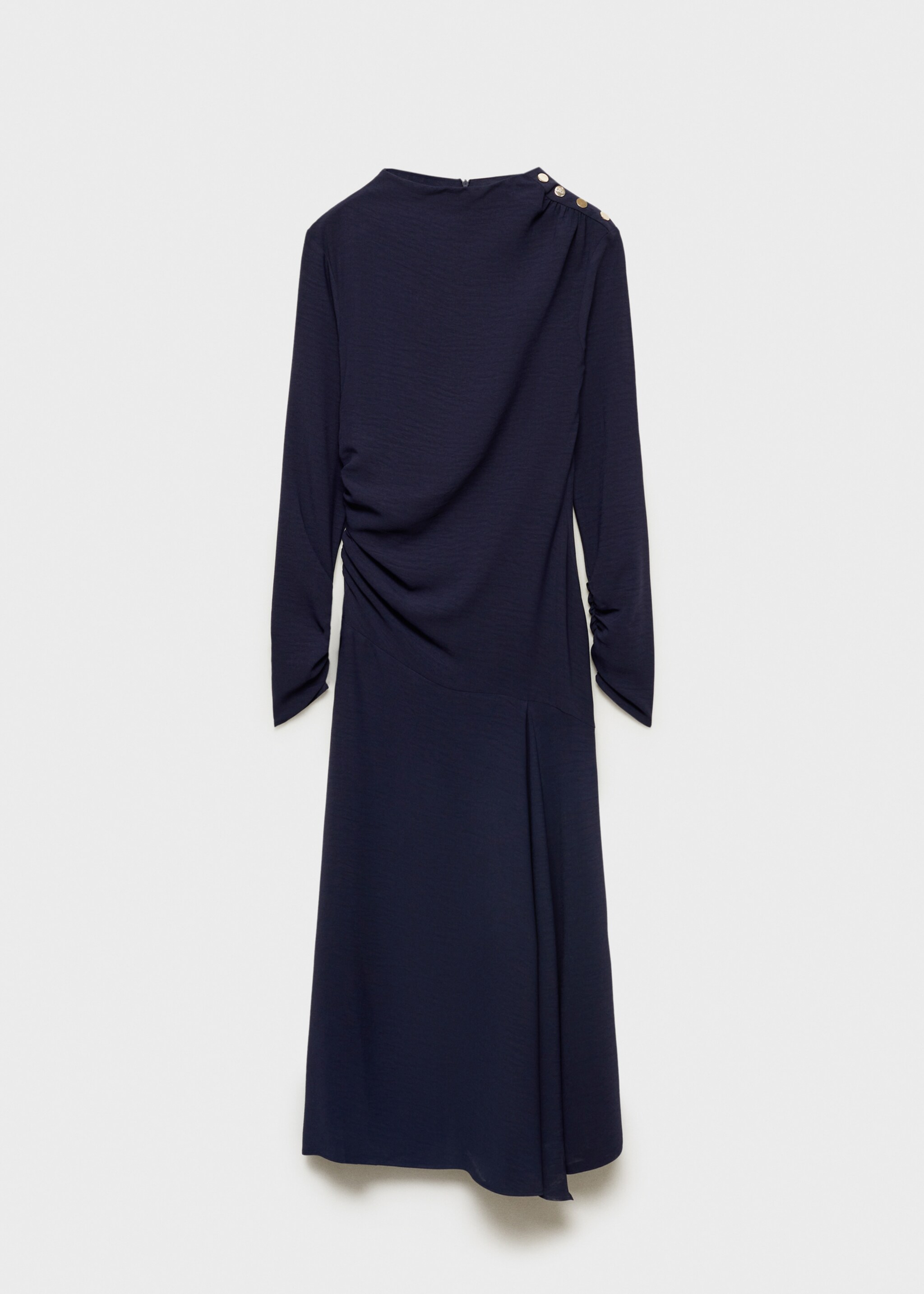 Asymmetrical pleated dress - Article without model, Night Blue. Ref: 87050614-00.