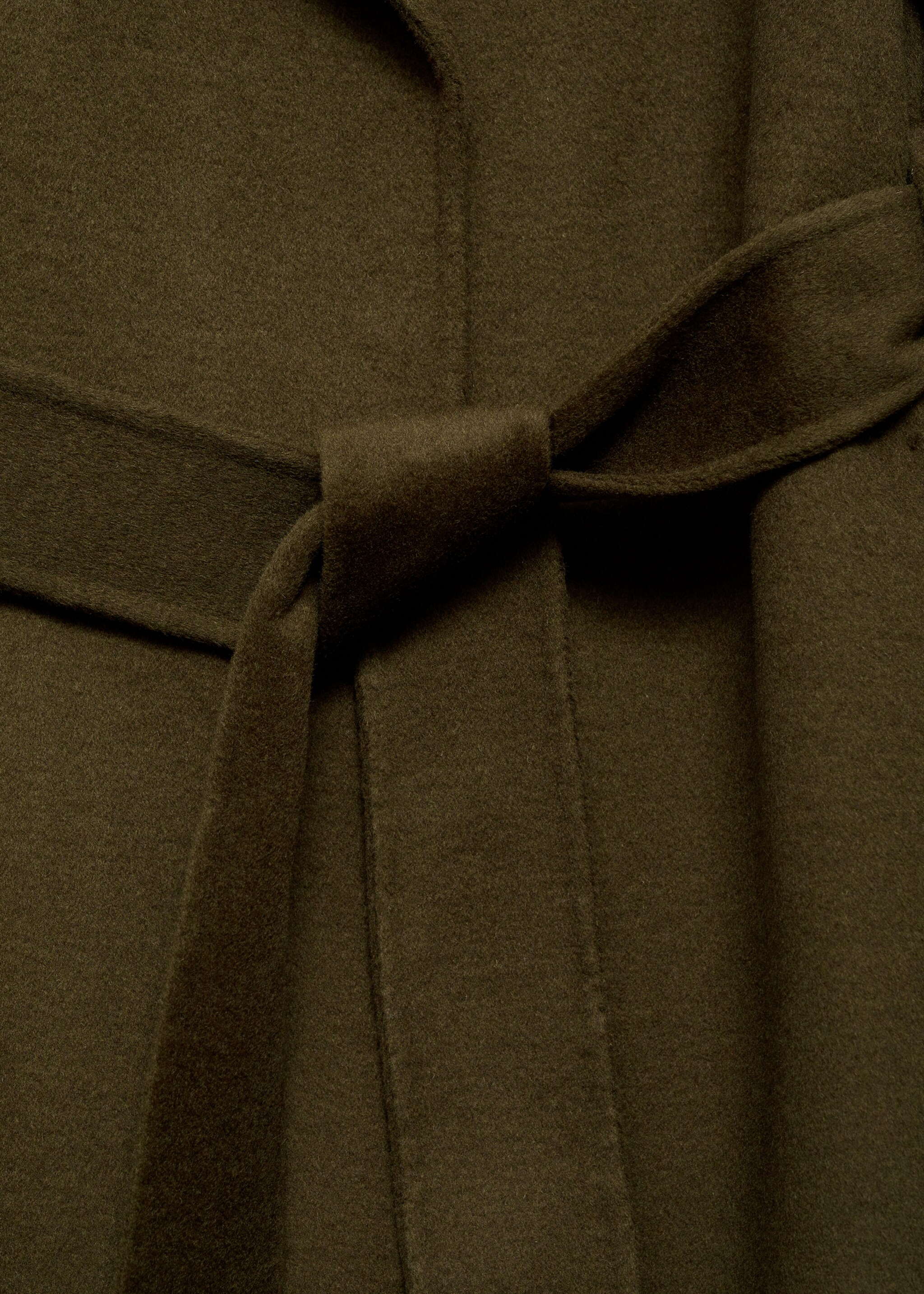 Manteau long fait main avec ceinture - Détail de l'article 0, Kaki. Ref: 87050616-00.