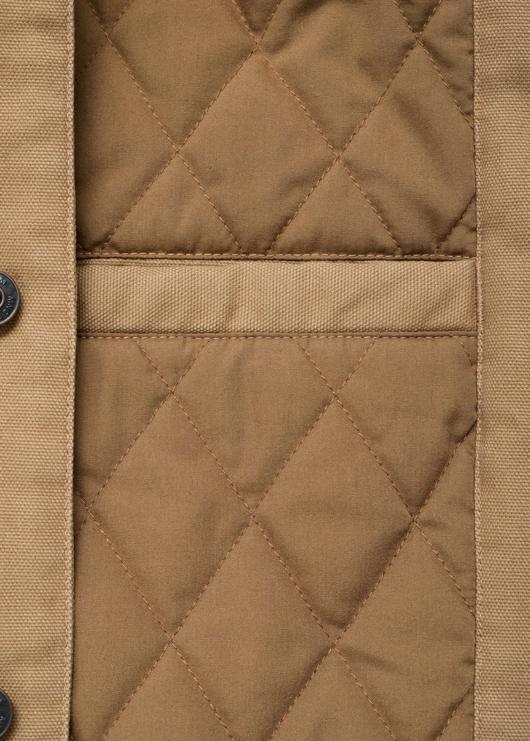 Gesteppte Jacke mit Shearling-Kragen - Detail des Artikels 0, Mittelbraun. Ref: 87050618-00.