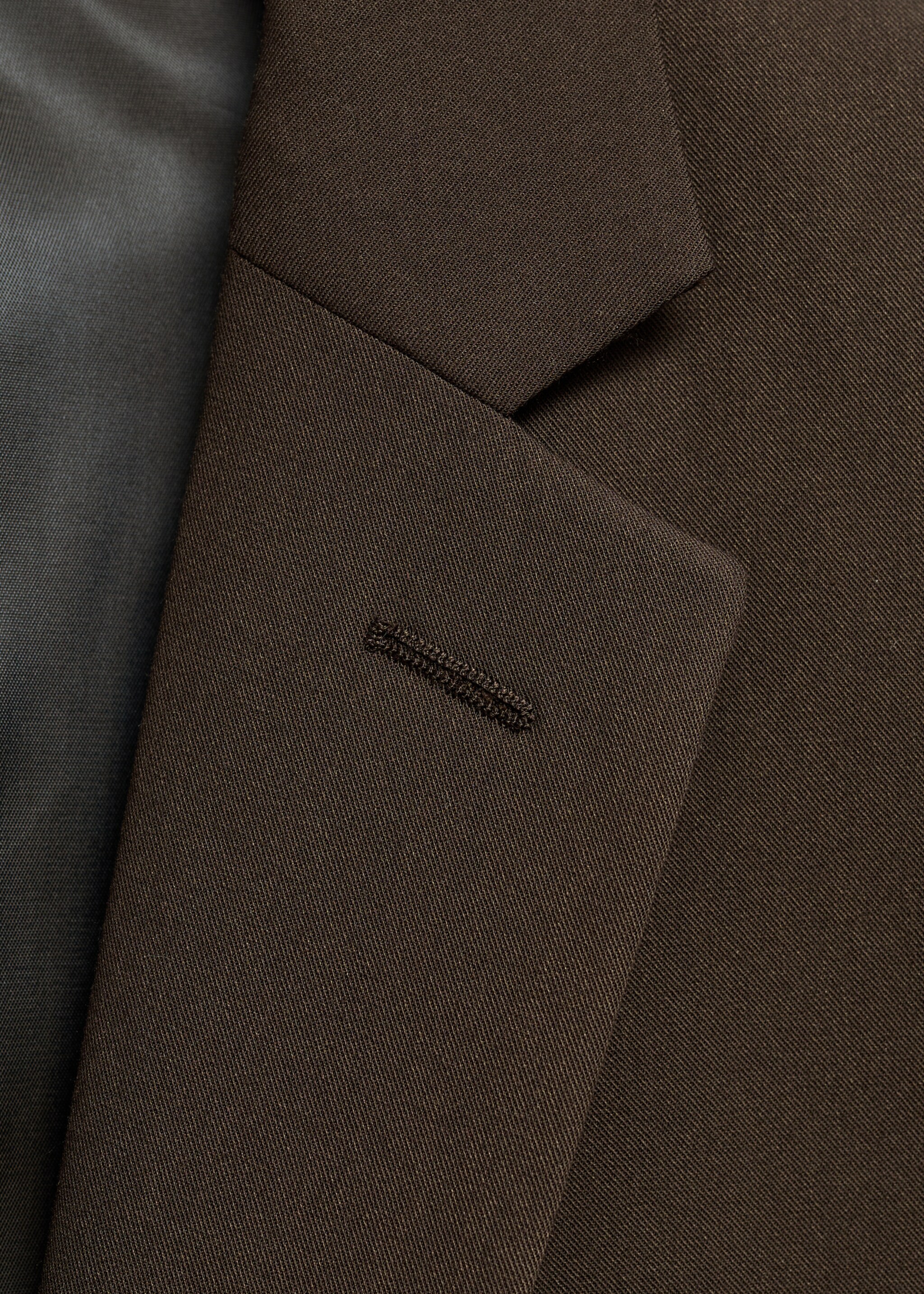 Oblekové sako super slim fit ze strečové látky - Detail zboží 8, Hnědá. Ref: 87050622-00.