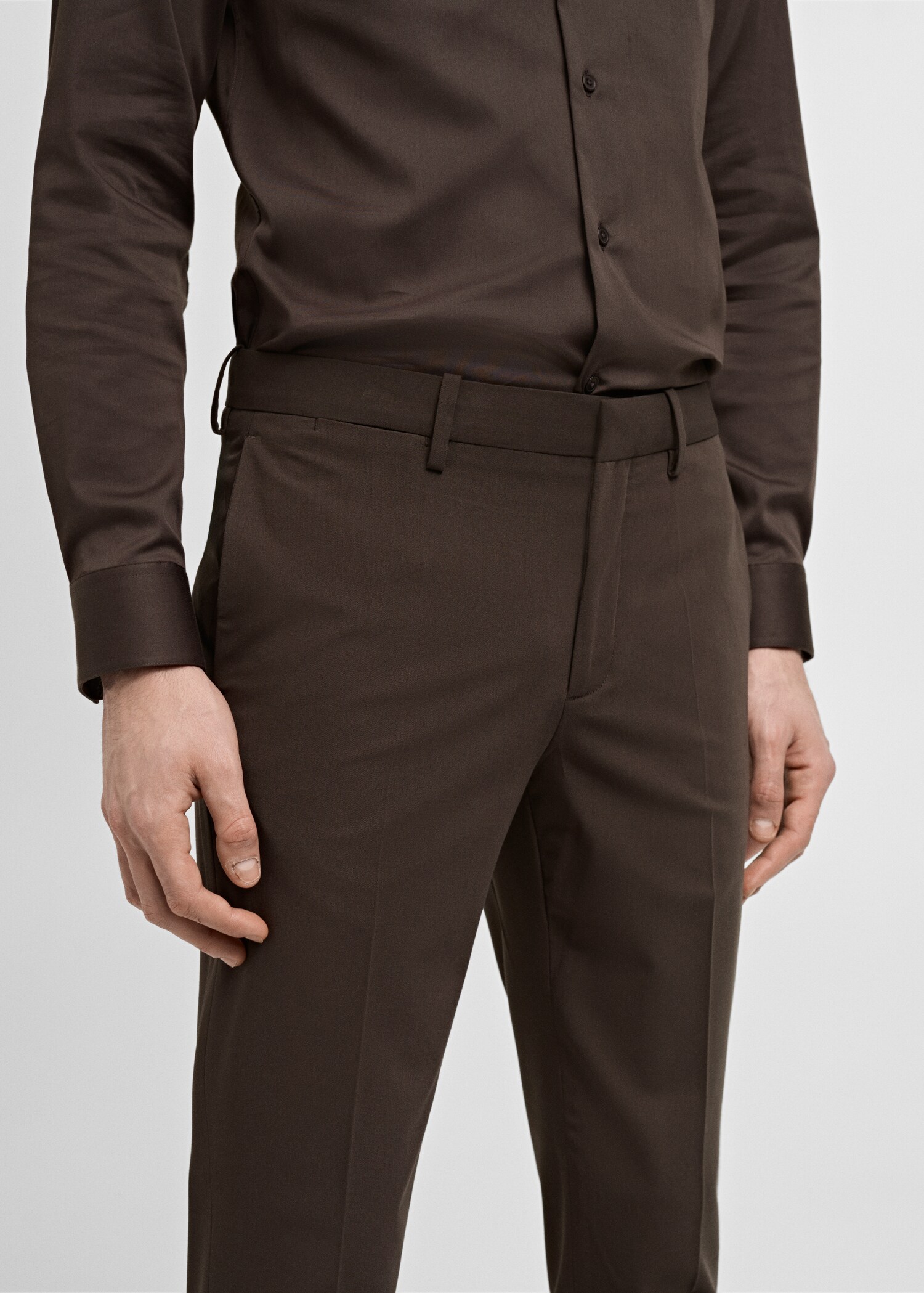 Stretch fabric super slim-fit suit trousers - Details of the article 1