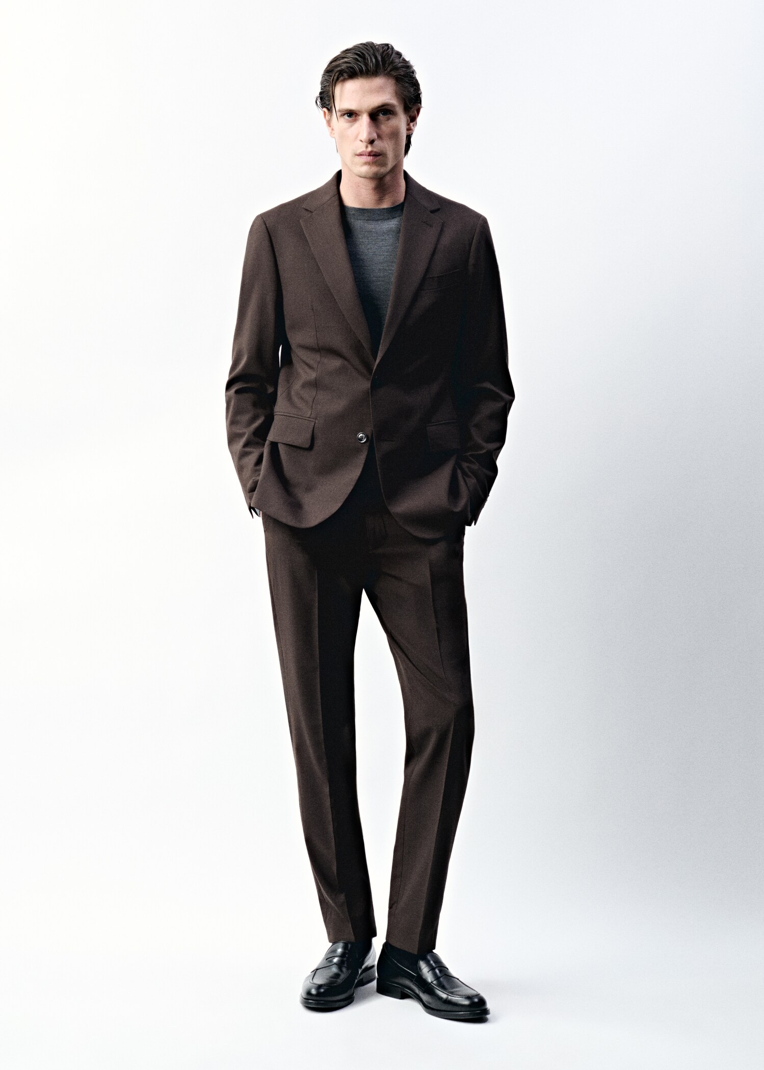Stretch fabric super slim-fit suit trousers - Details of the article 5
