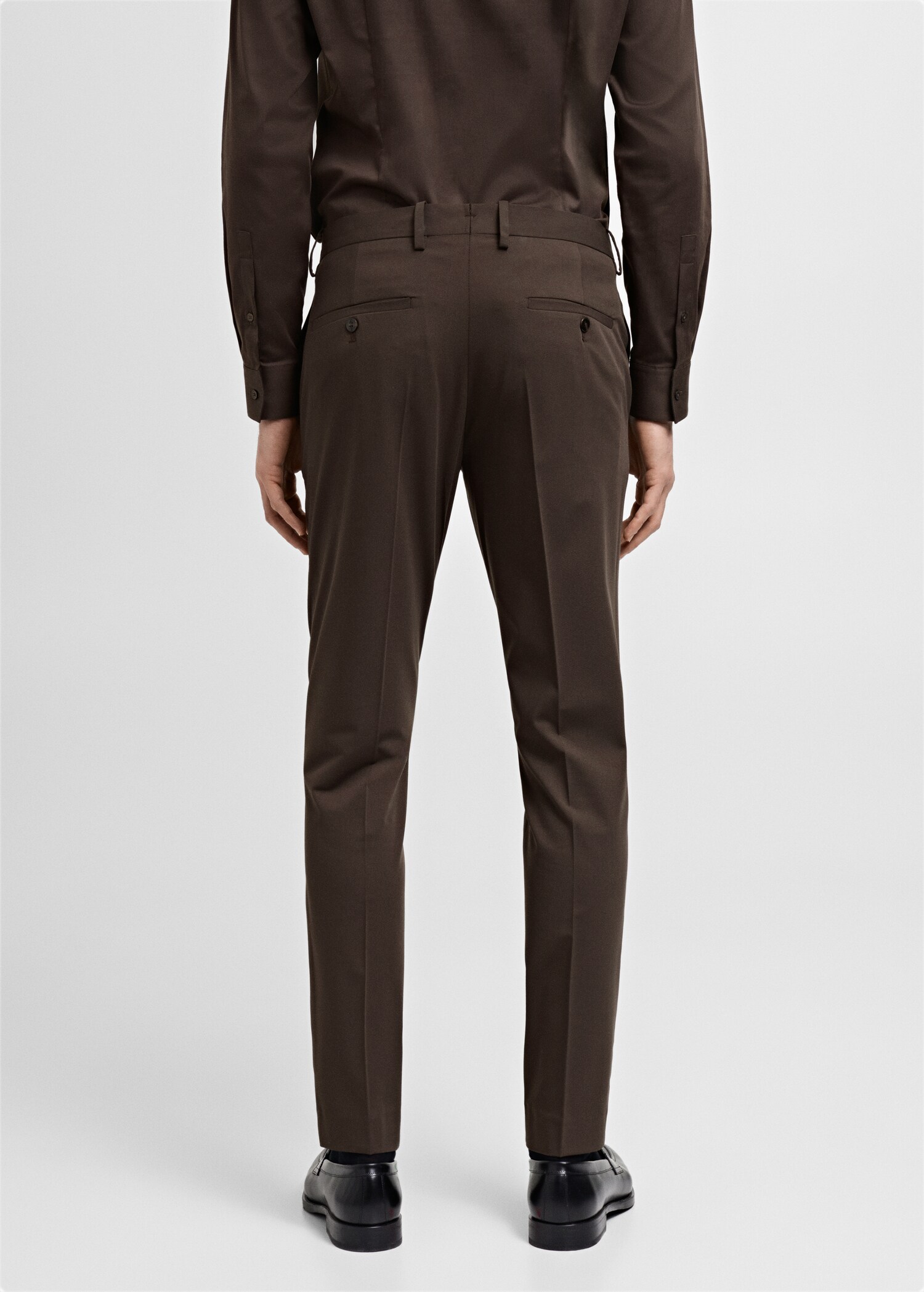 Stretch fabric super slim-fit suit trousers - Reverse of the article