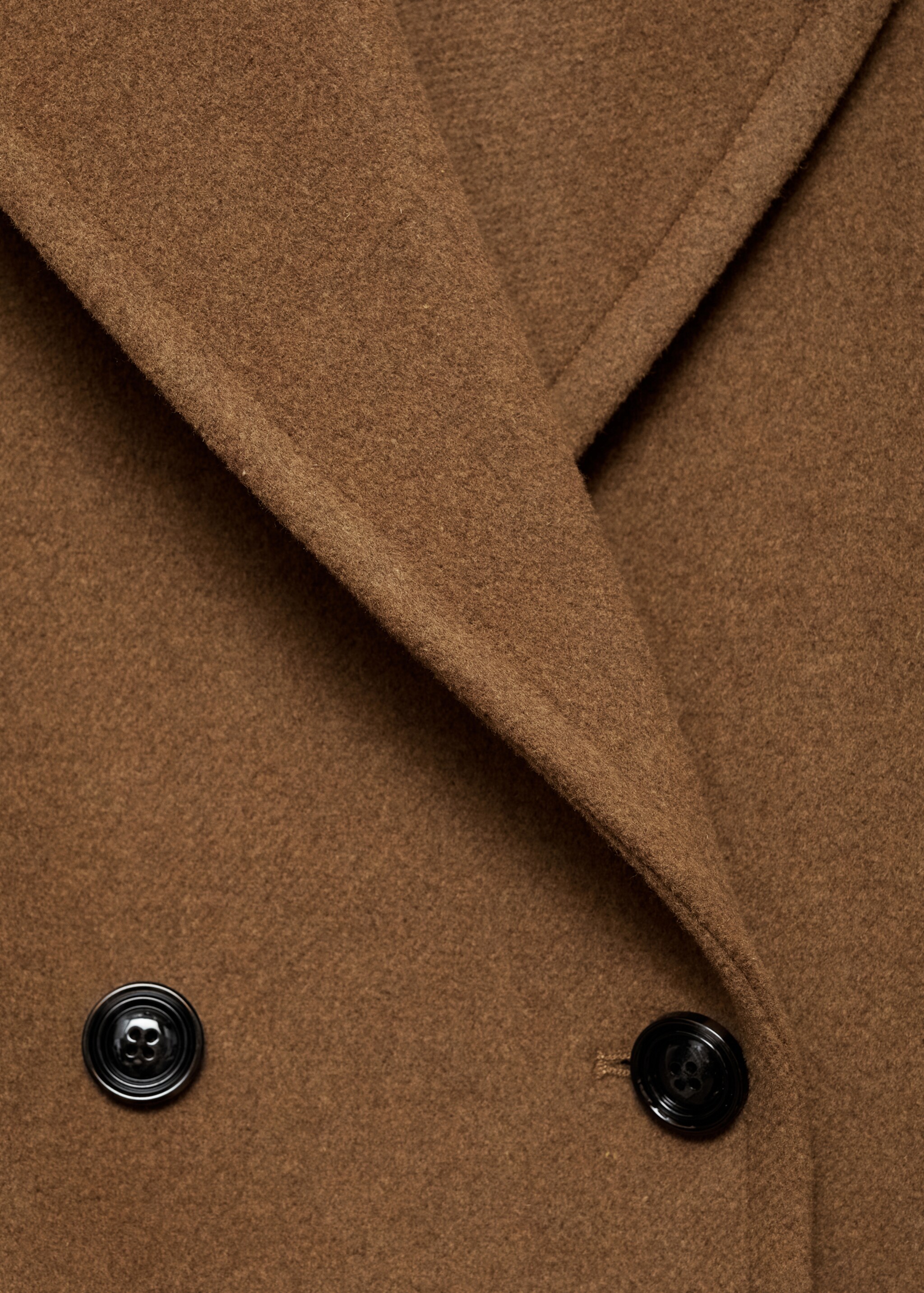 Double-breasted wool coat - Details of the article 0, Ochre. Ref: 87050624-00.