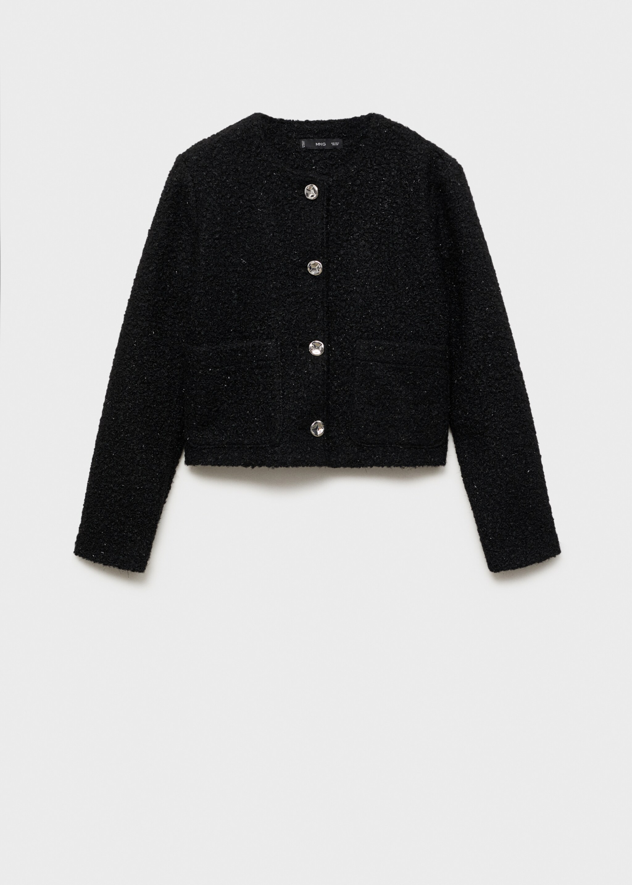 Bouclé-Jacke mit Glitzer-Finish - Artikel ohne Model, Schwarz. Ref: 87050625-00.