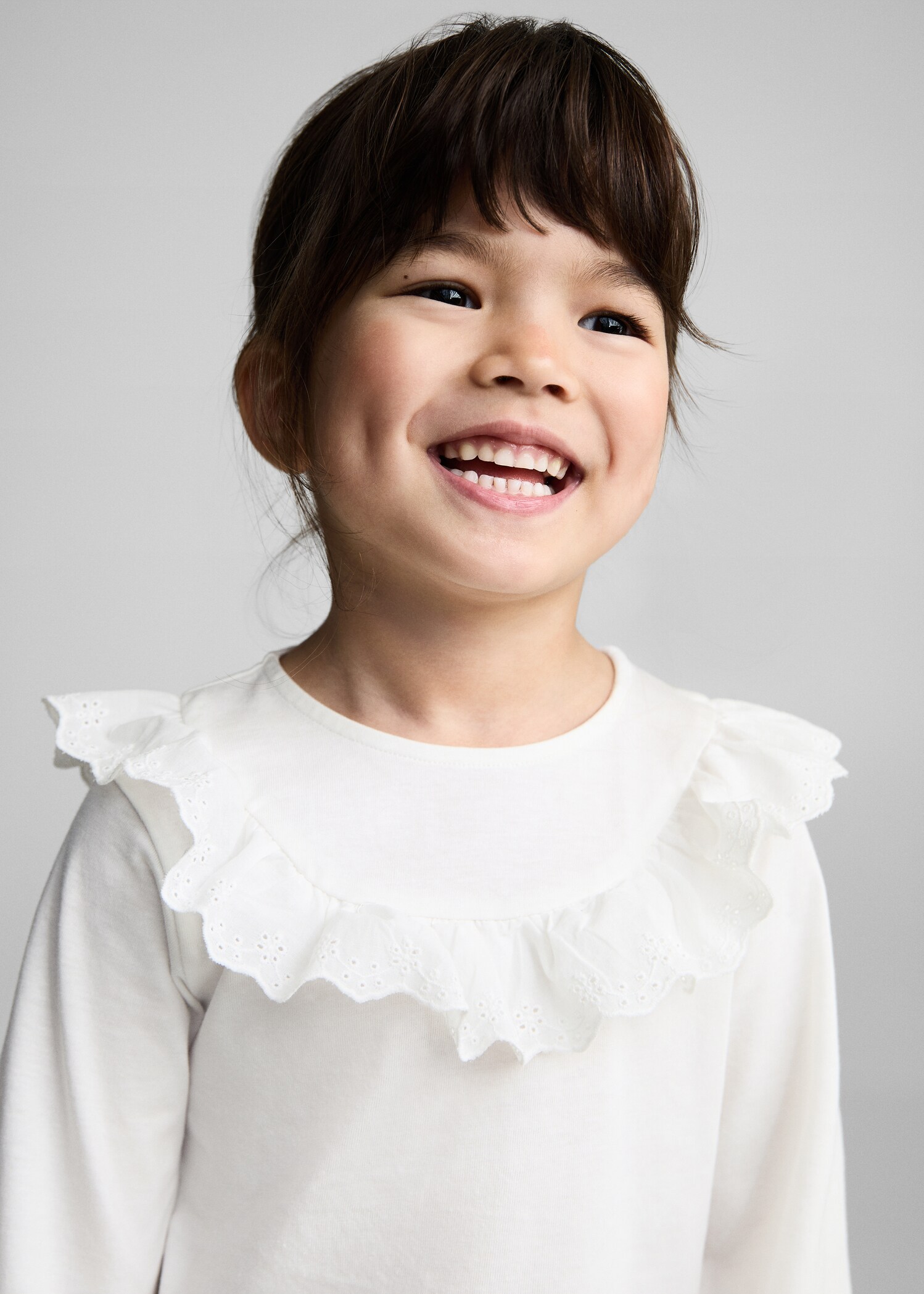 Ruffle cotton T-shirt - Details of the article 1