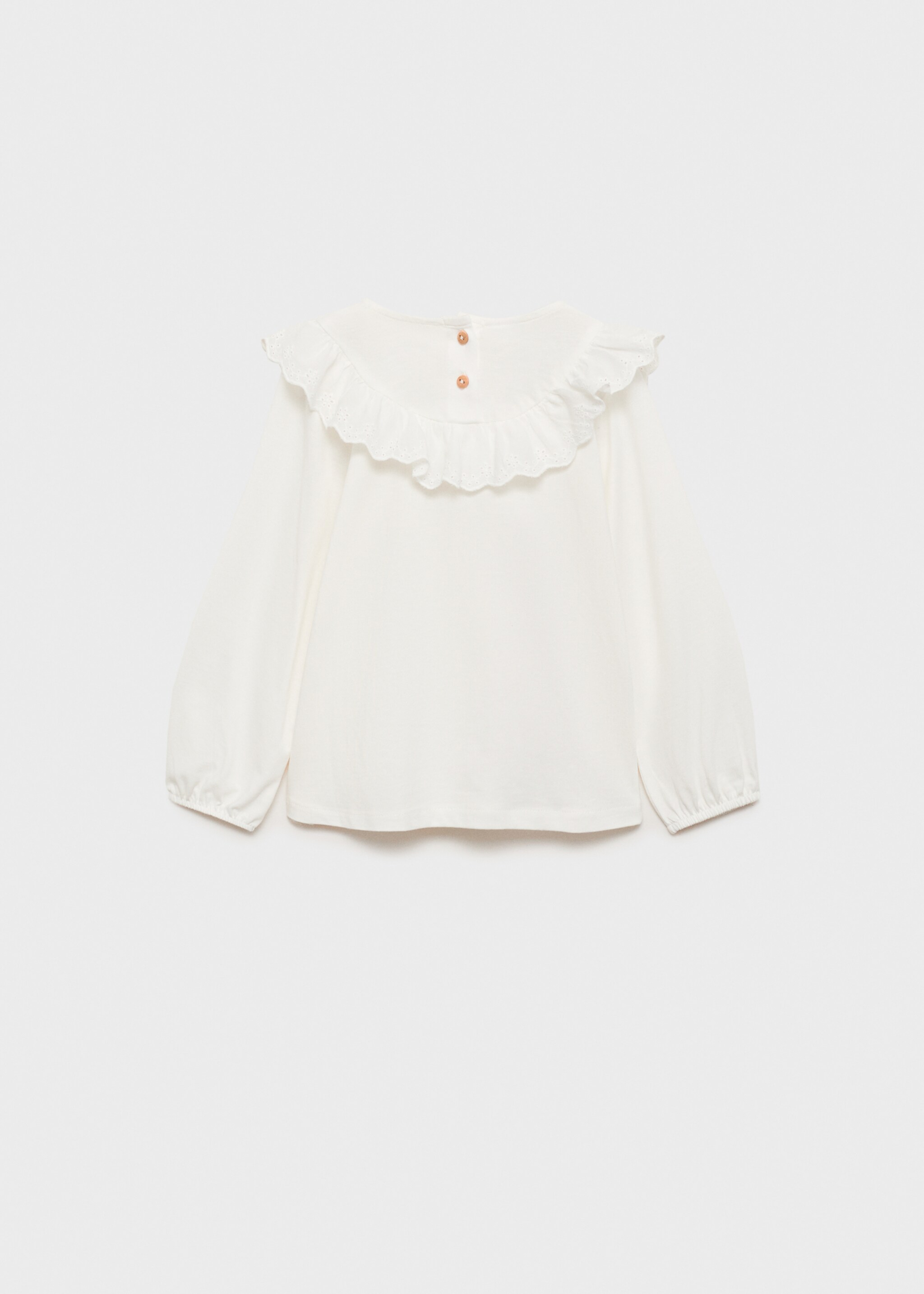 Ruffle cotton T-shirt - Reverse of the article, Off White. Ref: 87050626-00.