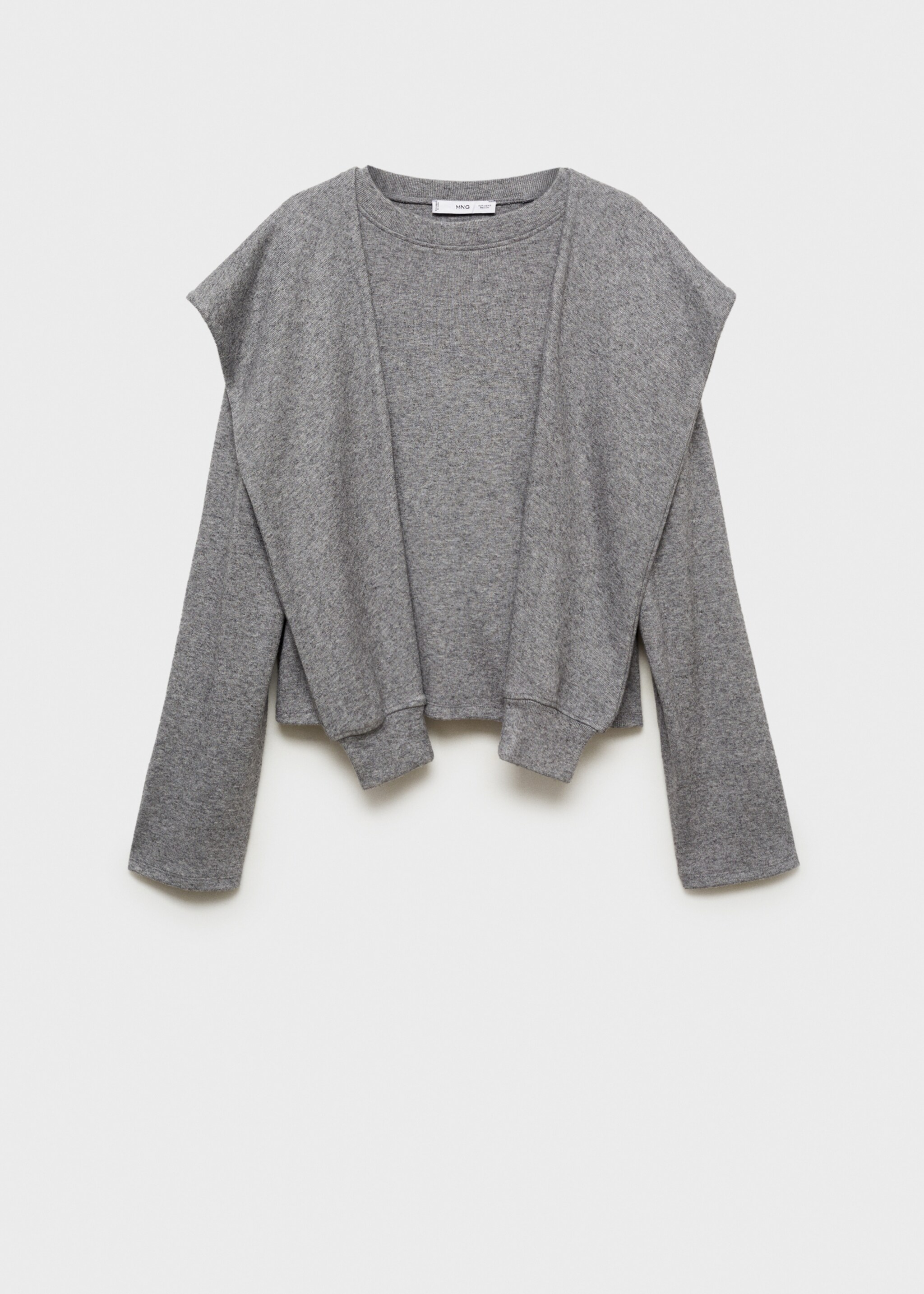 Sweatshirt with decorative sleeve - Article without model, Grey. Ref: 87050636-00.